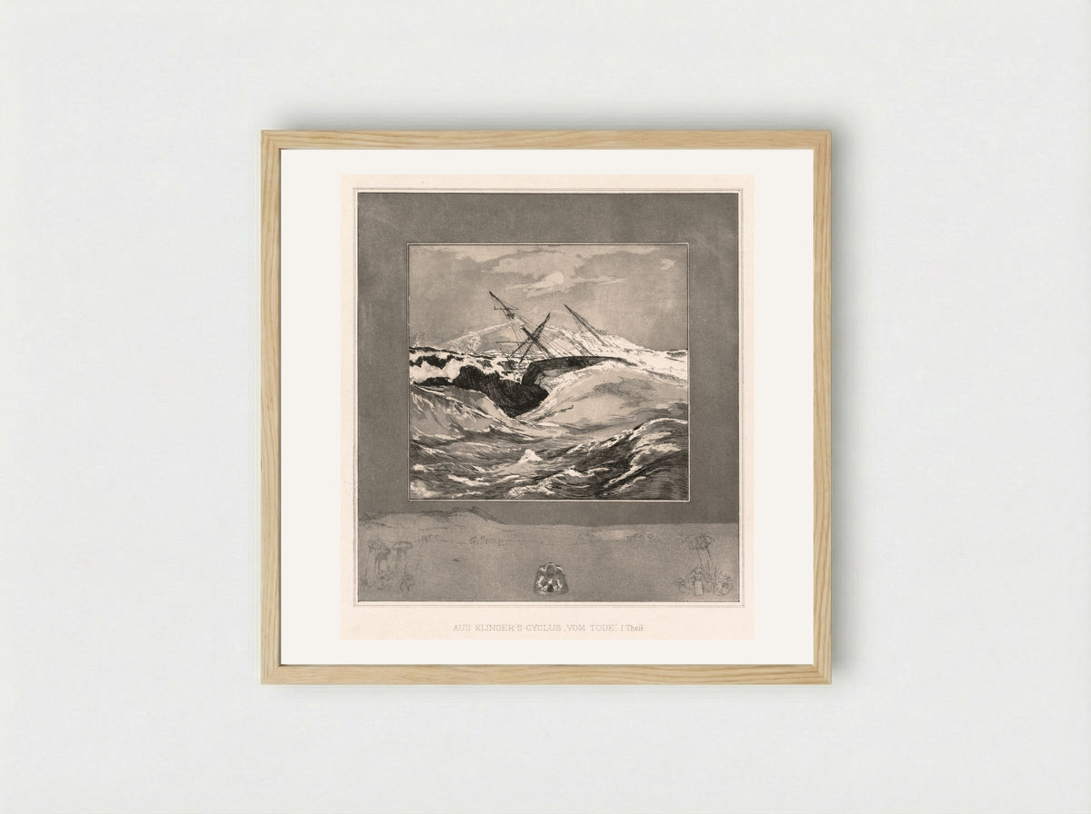Sea, from the portfolio On Death, Part One, Opus XI - Max Klinger - Framed Print Wood