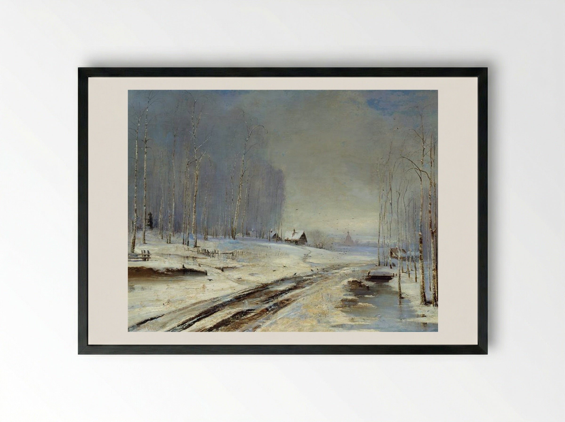 Sea of Mud - Aleksey Savrasov - Framed Print Black