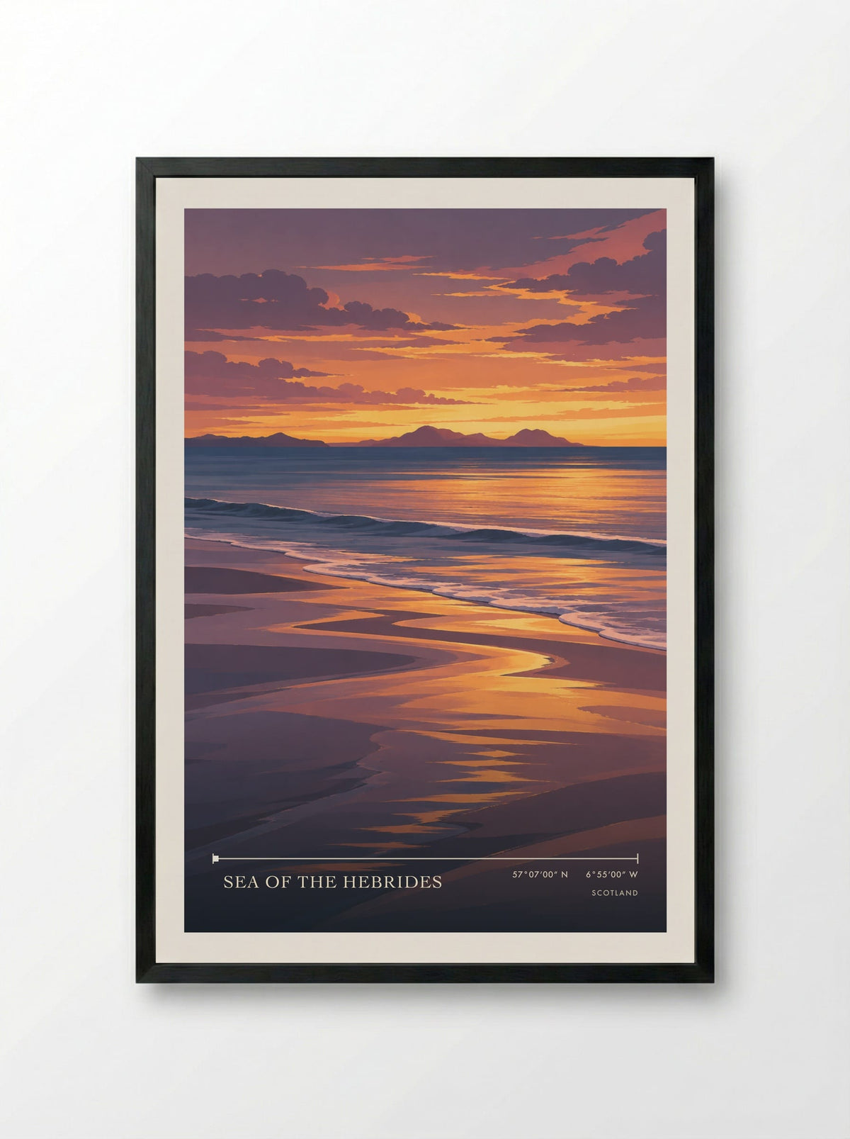 Sea of the Hebrides | Travel Poster - Framed Print Black