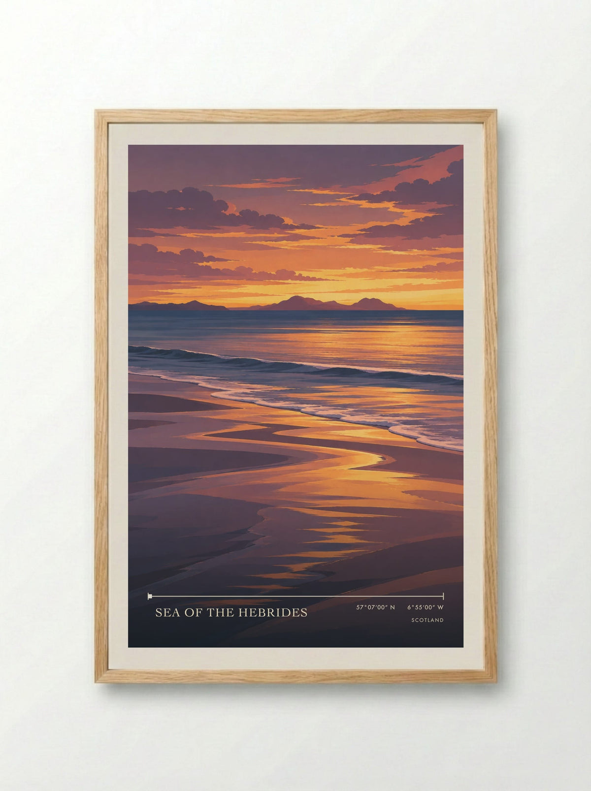 Sea of the Hebrides | Travel Poster - Framed Print Wood