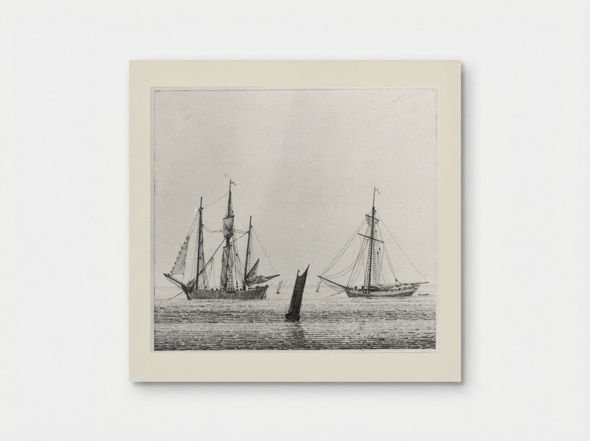 Sea with Ships - Caspar David Friedrich - Poster