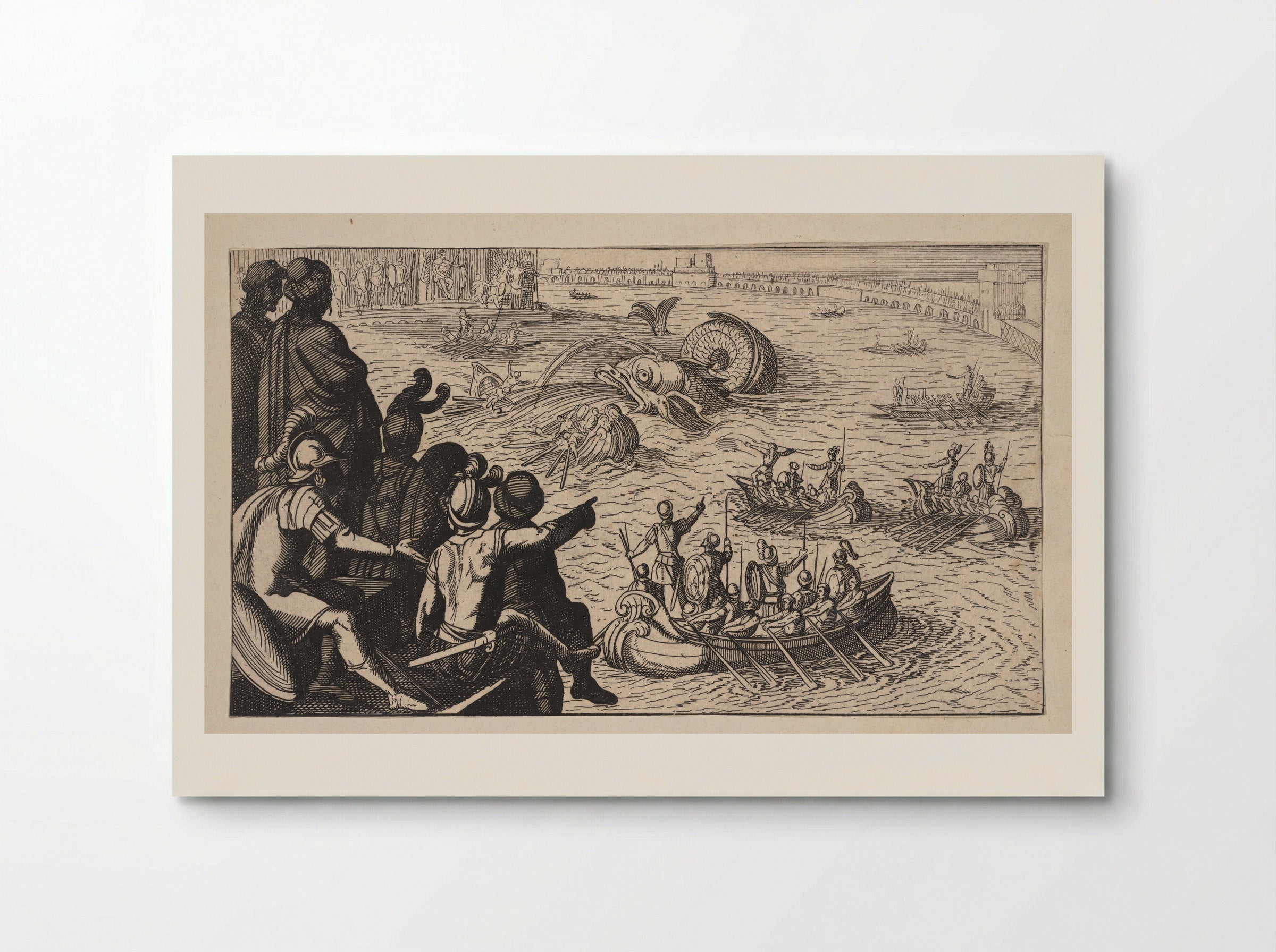 Seamen Battling a Sea Monster - Antonio Tempesta - Poster