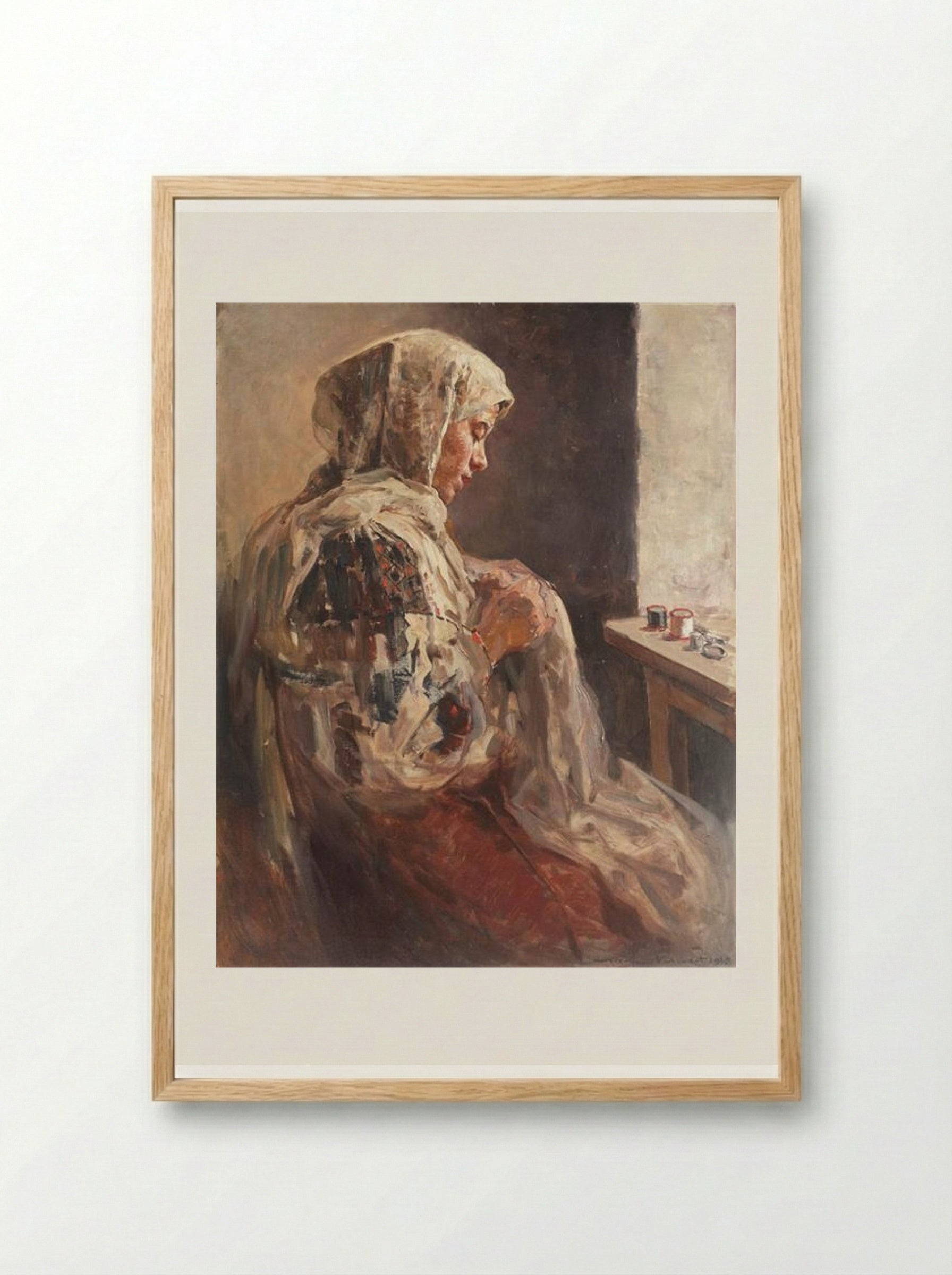 Seaming Wench - Nicolae Vermont - Framed Print Wood