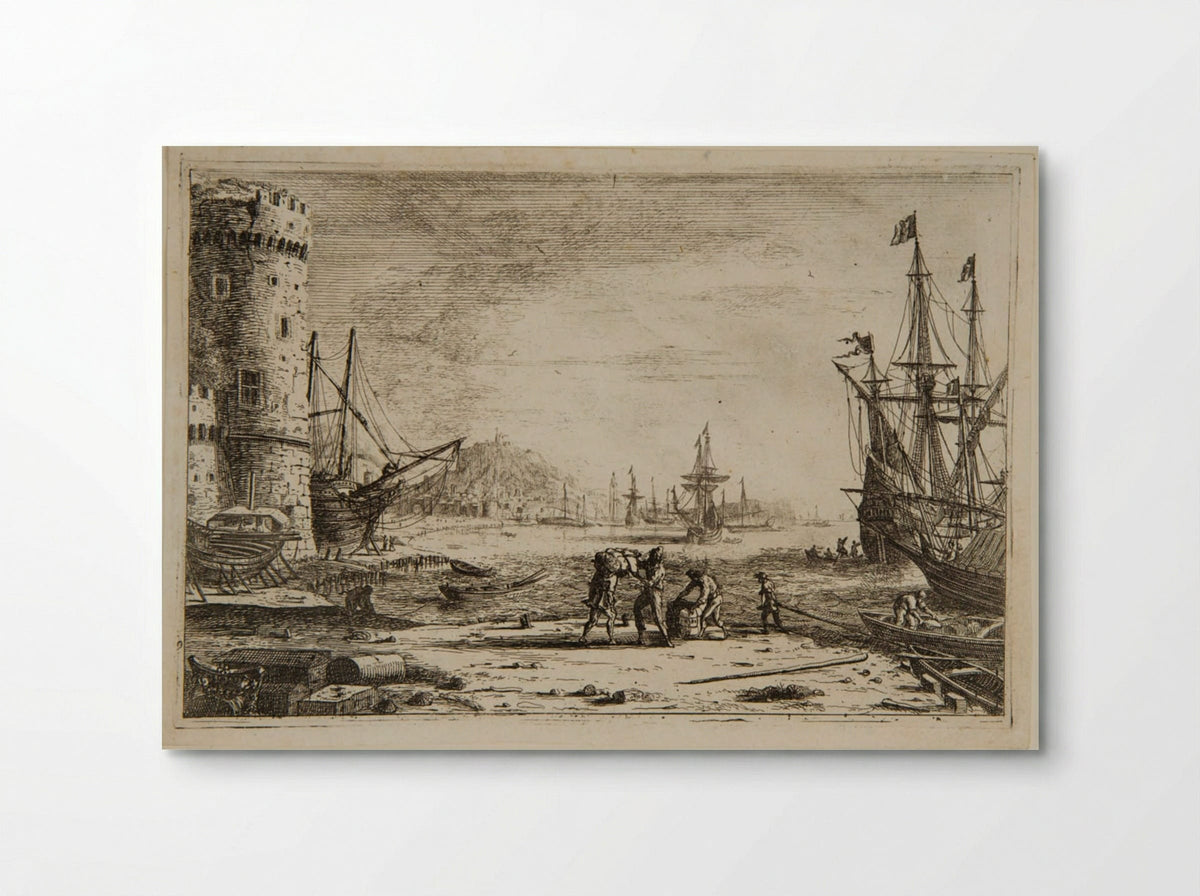 Seaport, With a Large Tower - Claude Lorrain - Poster