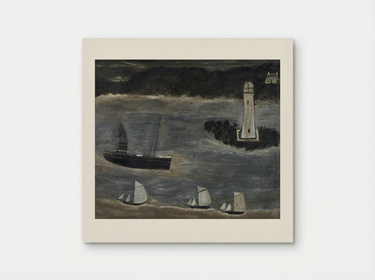 Seascape, Ships Sailing Past the Long Ships - Alfred Wallis - Poster