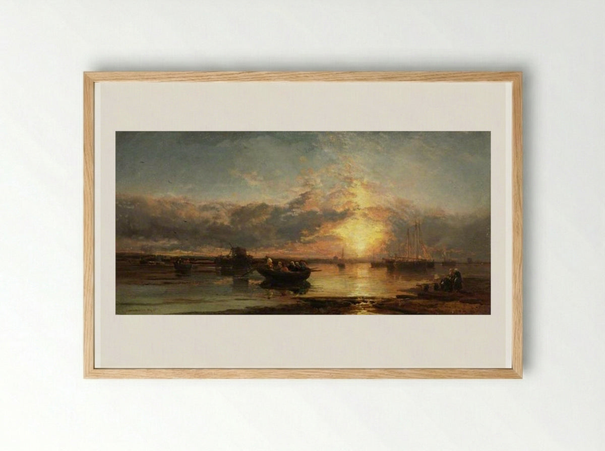Seascape, Sunset - James Webb - Framed Print Wood