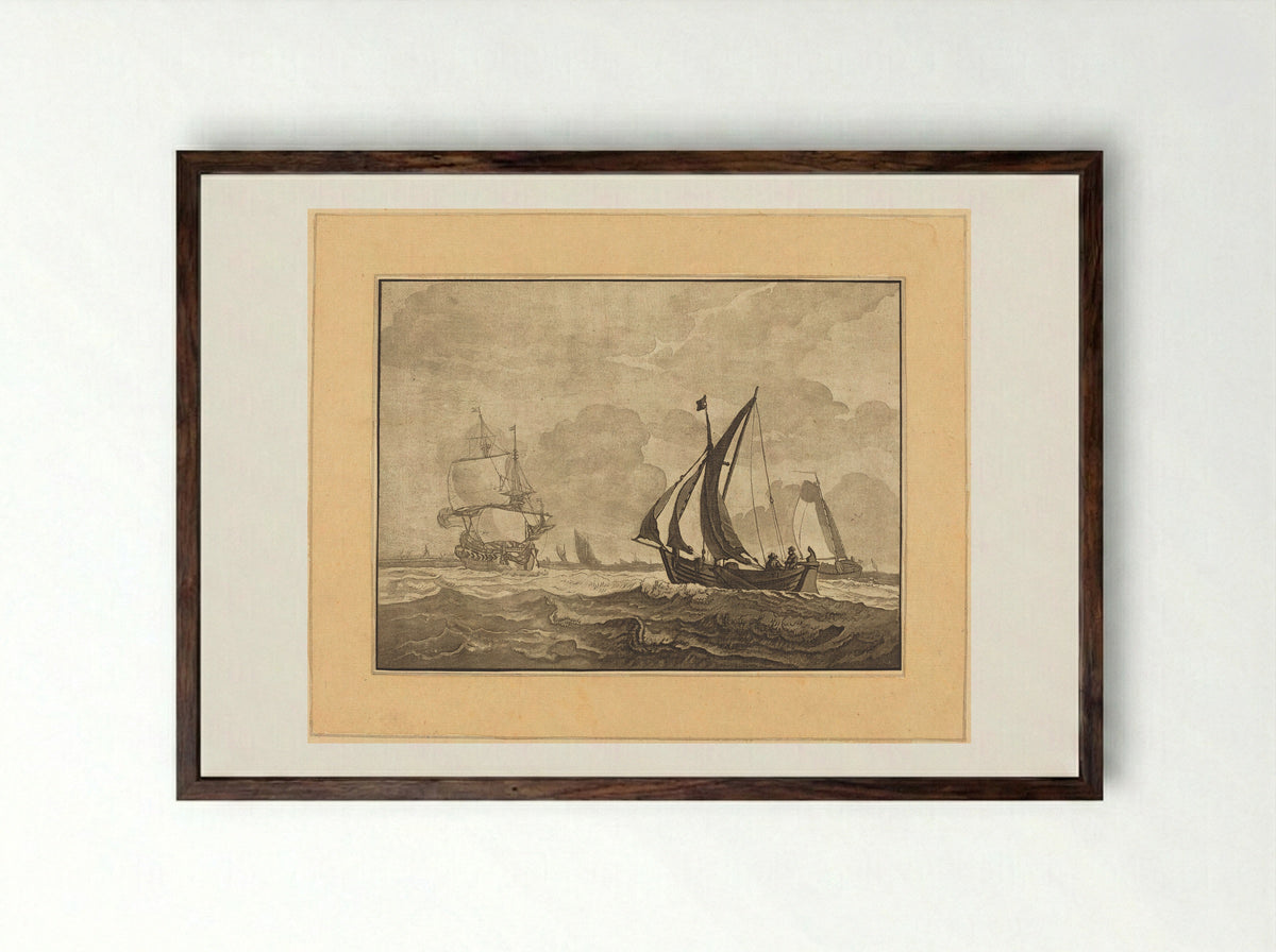 Seascape - Wigerus Vitringa - Framed Print Dark Wood