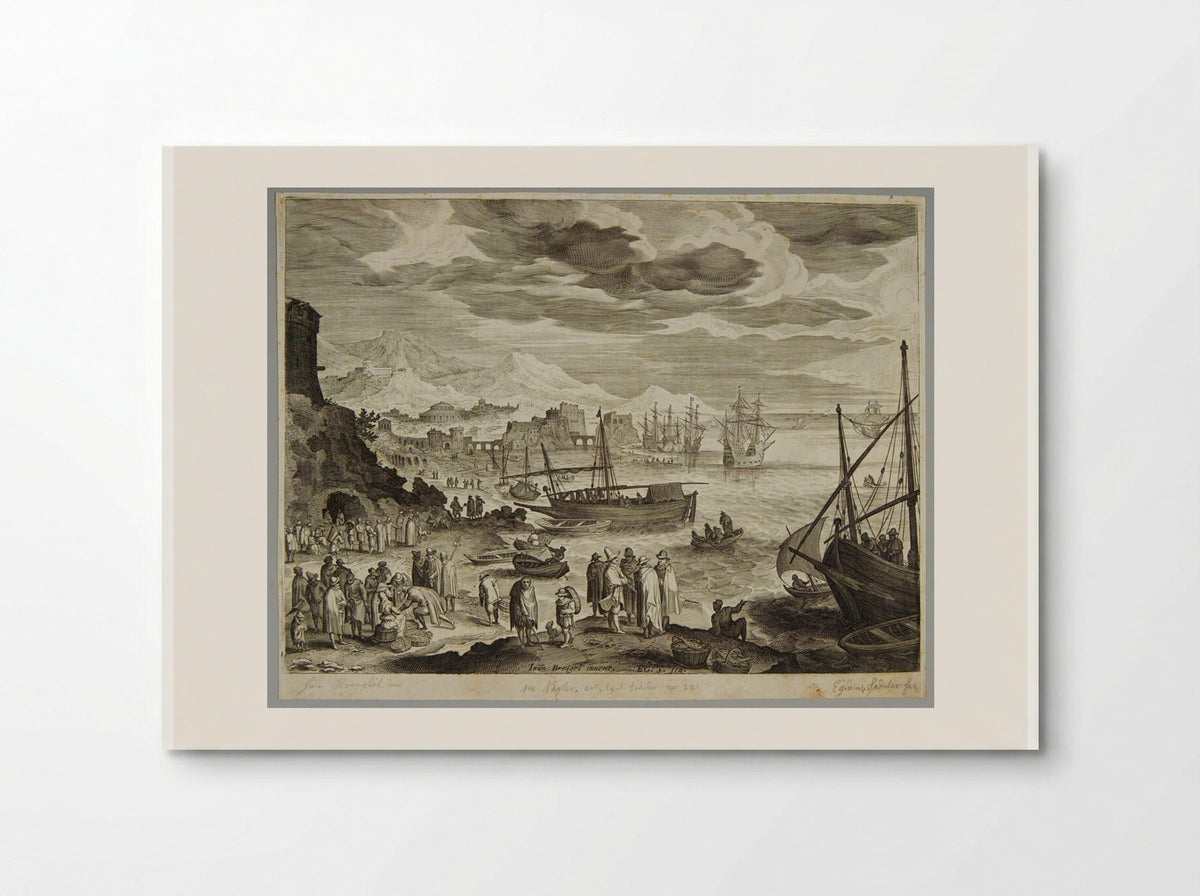 Seashore with Fishermen and Fishmongers - Aegidius Sadeler II - Poster