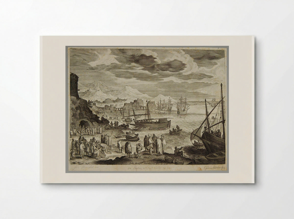 Seashore with Fishermen and Fishmongers - Aegidius Sadeler II - Poster