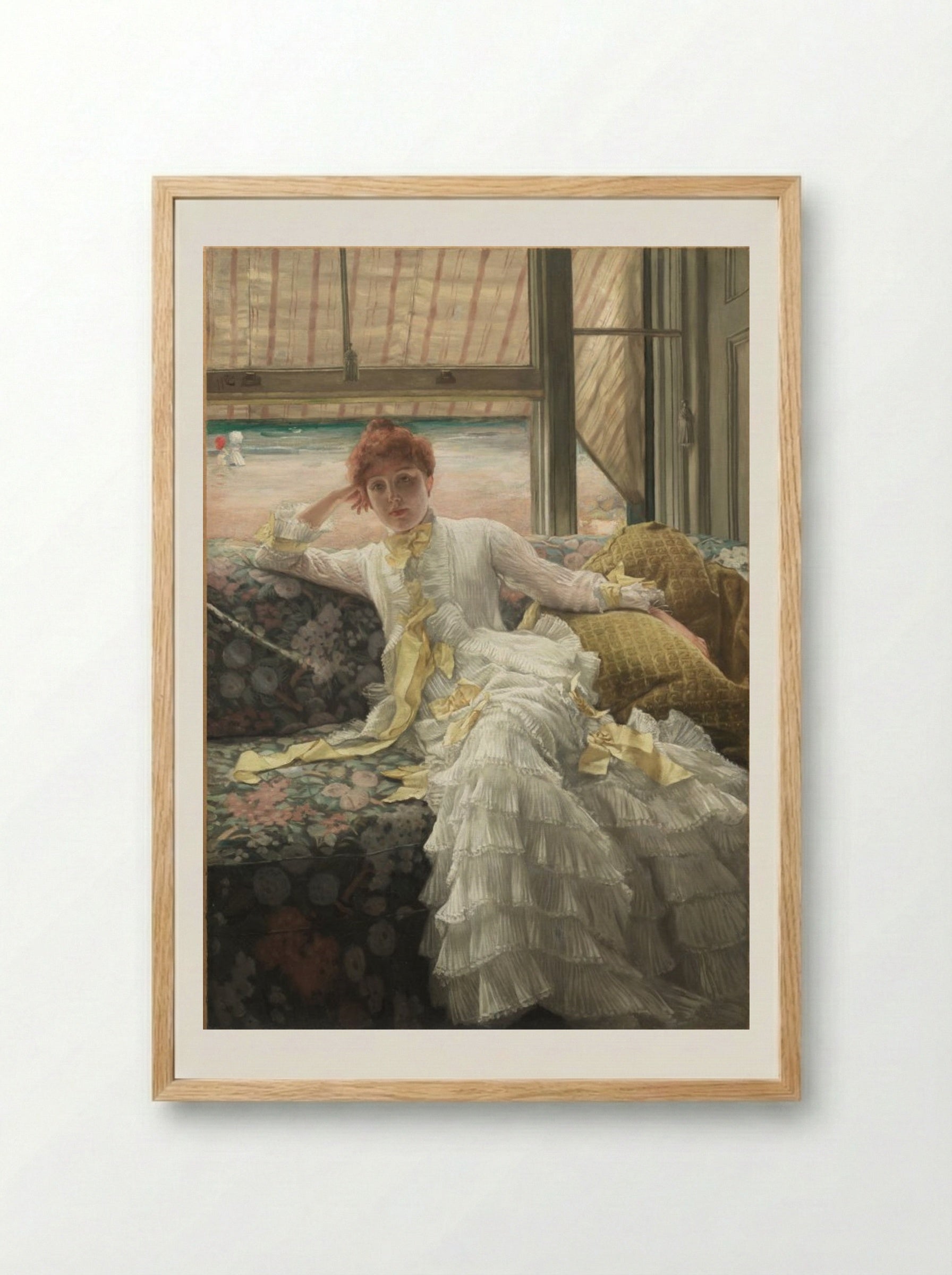 Seaside (July: Specimen of a Portrait) - James Tissot - Framed Print Wood
