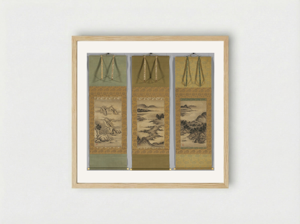 Seasonal Landscapes - Kano Hideyori - Framed Print Wood