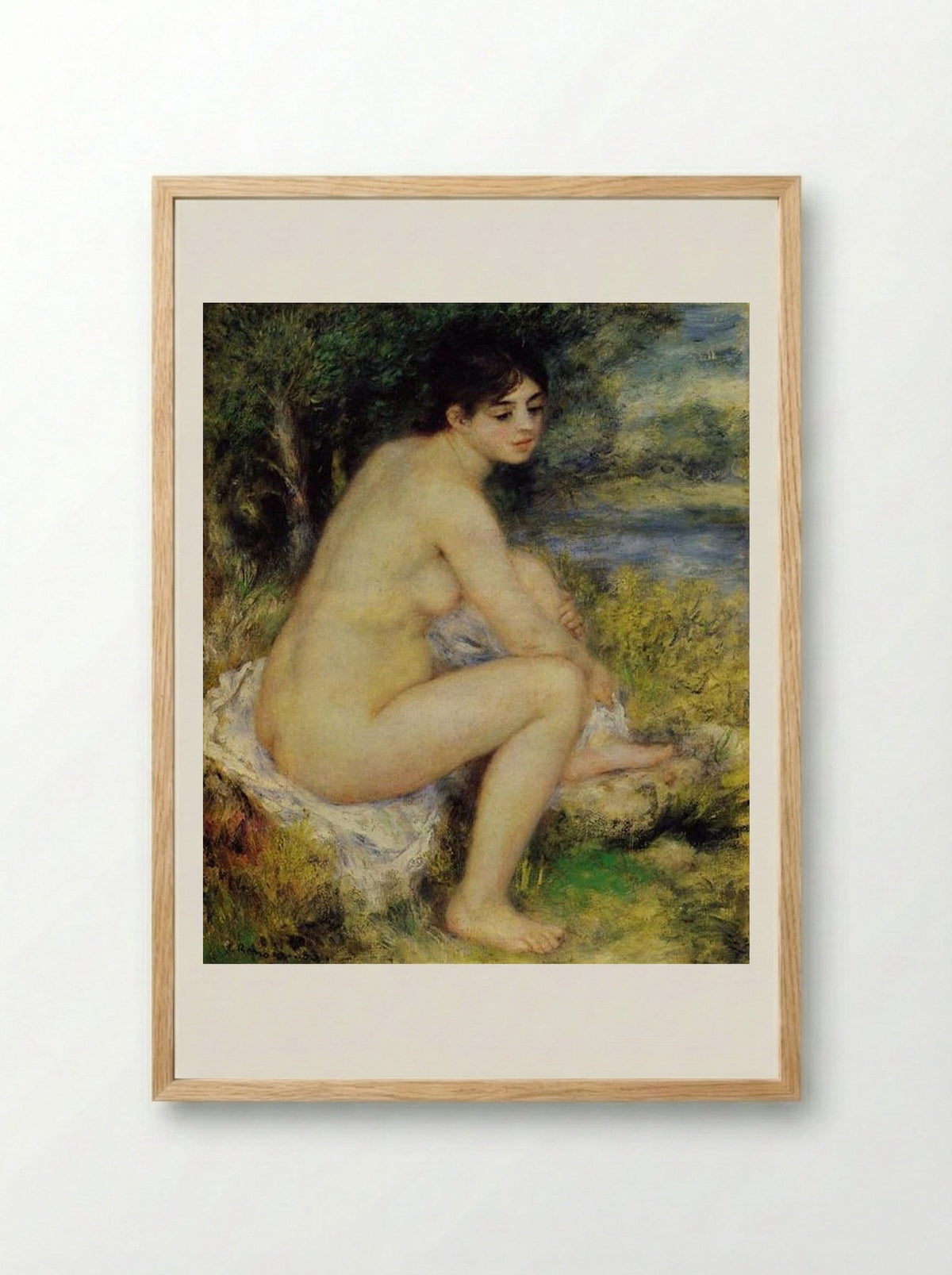 Seated Bather - Pierre-Auguste Renoir - Framed Print Wood