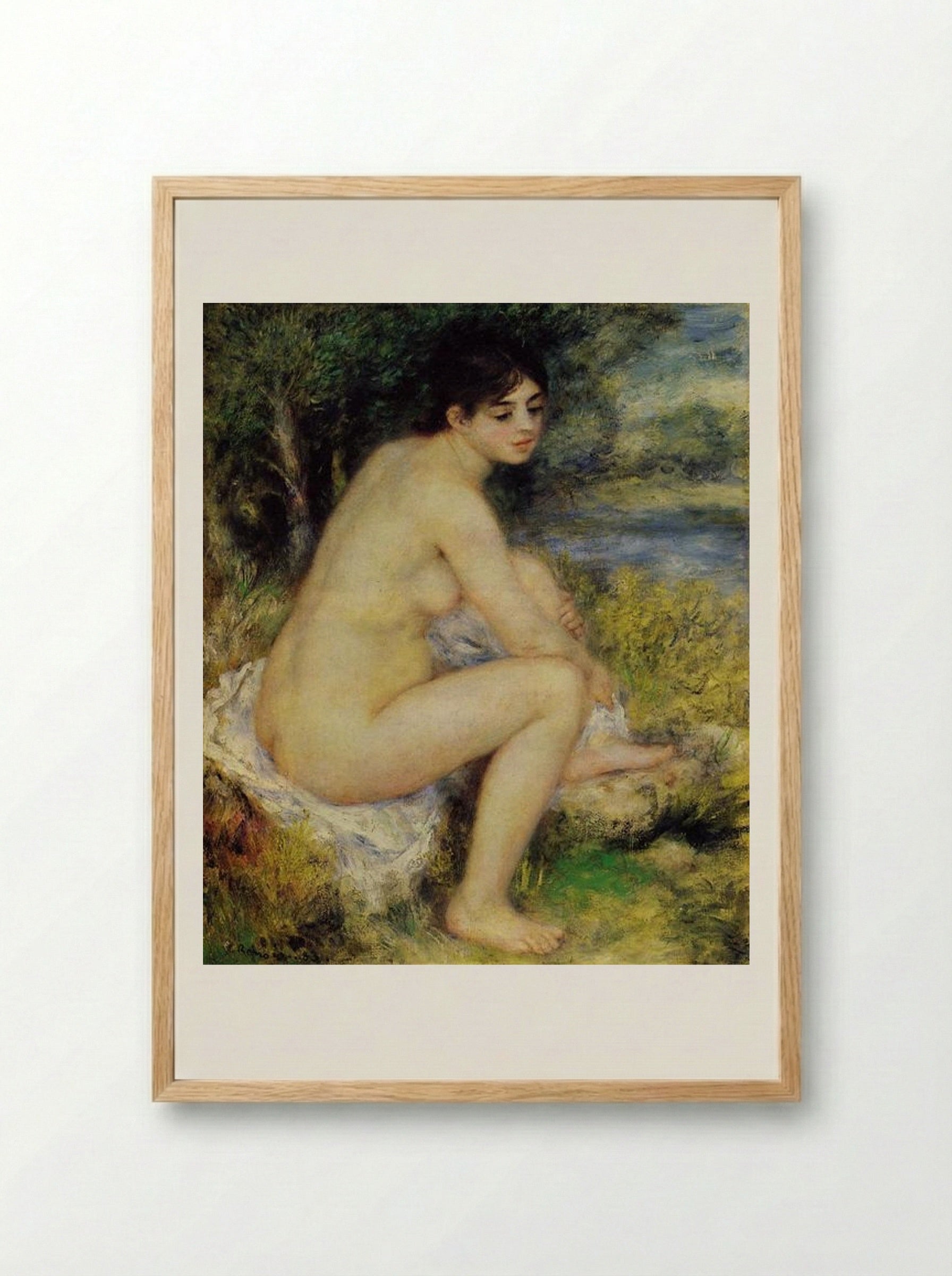 Seated Bather - Pierre-Auguste Renoir - Framed Print Wood