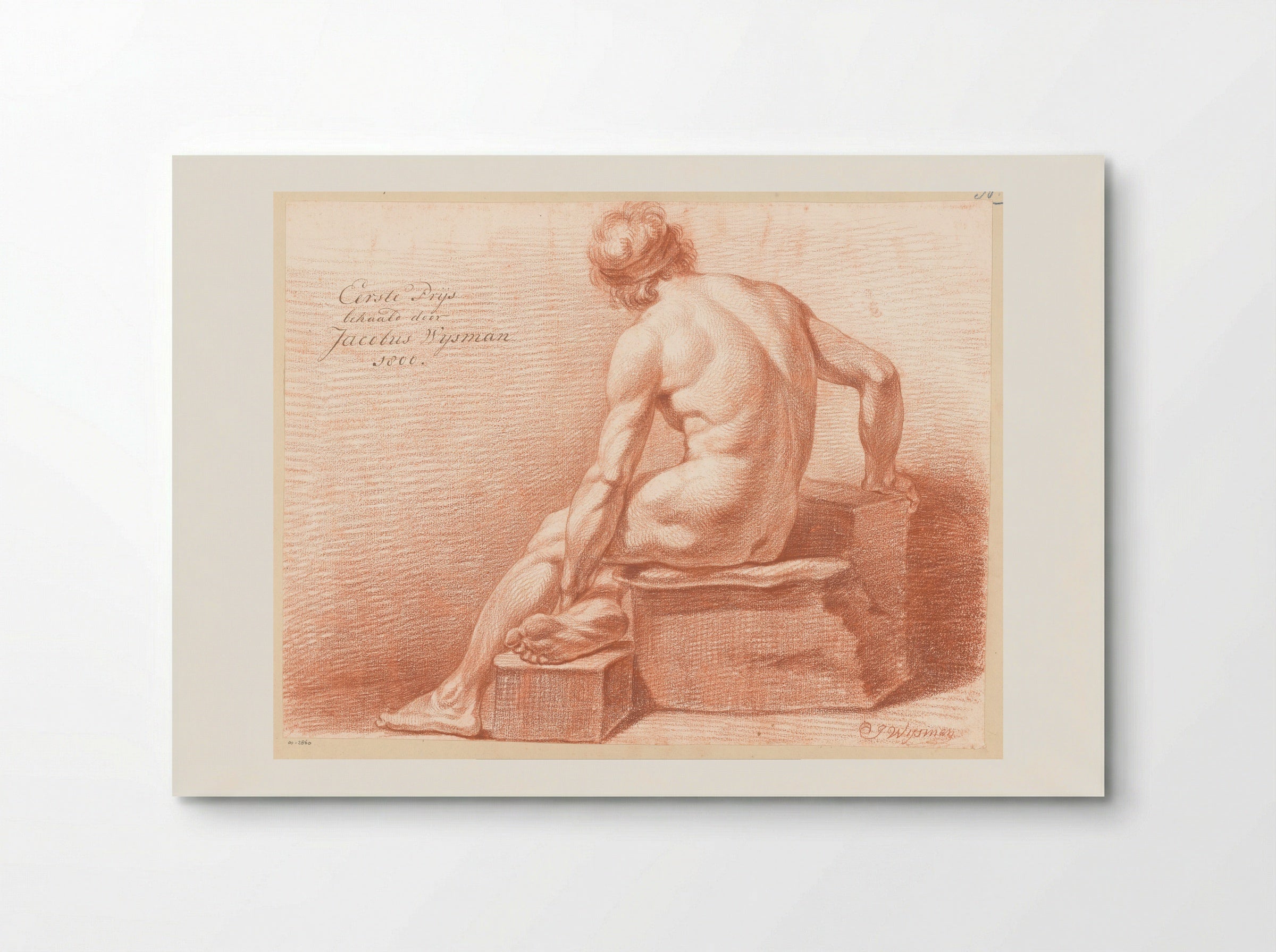 Seated Male Nude, Seen from the Back - Jacobus Wijsman - Poster
