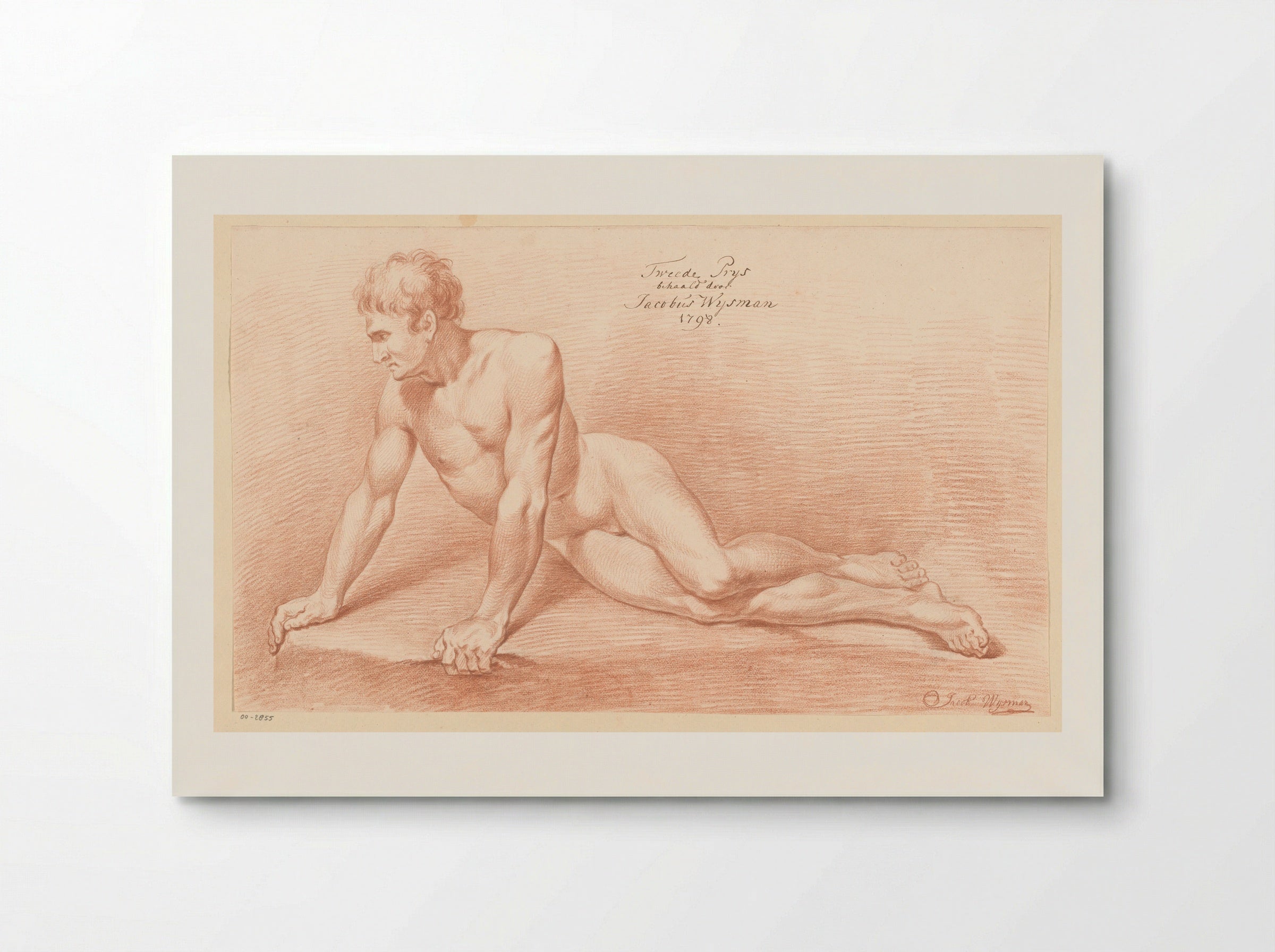 Seated Male Nude (Study in Red Chalk) - Jacobus Wijsman - Poster