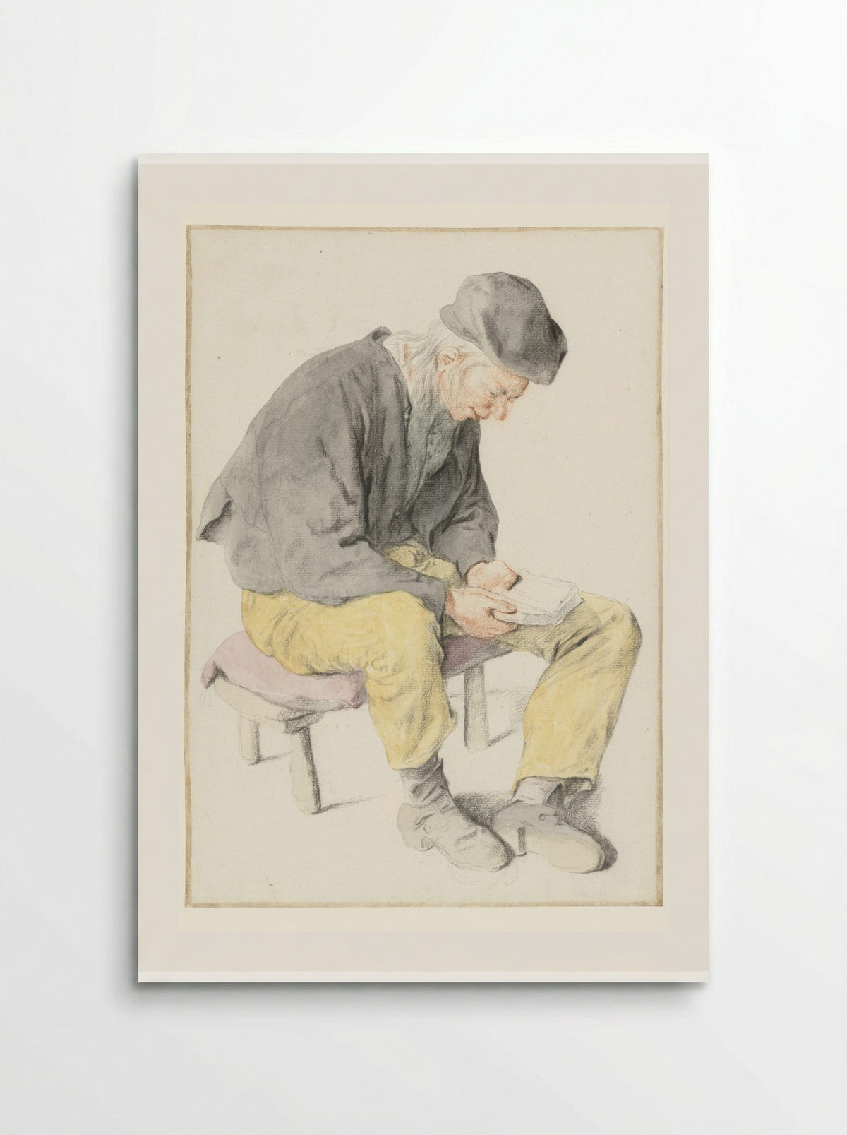 Seated Man Reading, Facing Right - Cornelis Dusart - Poster