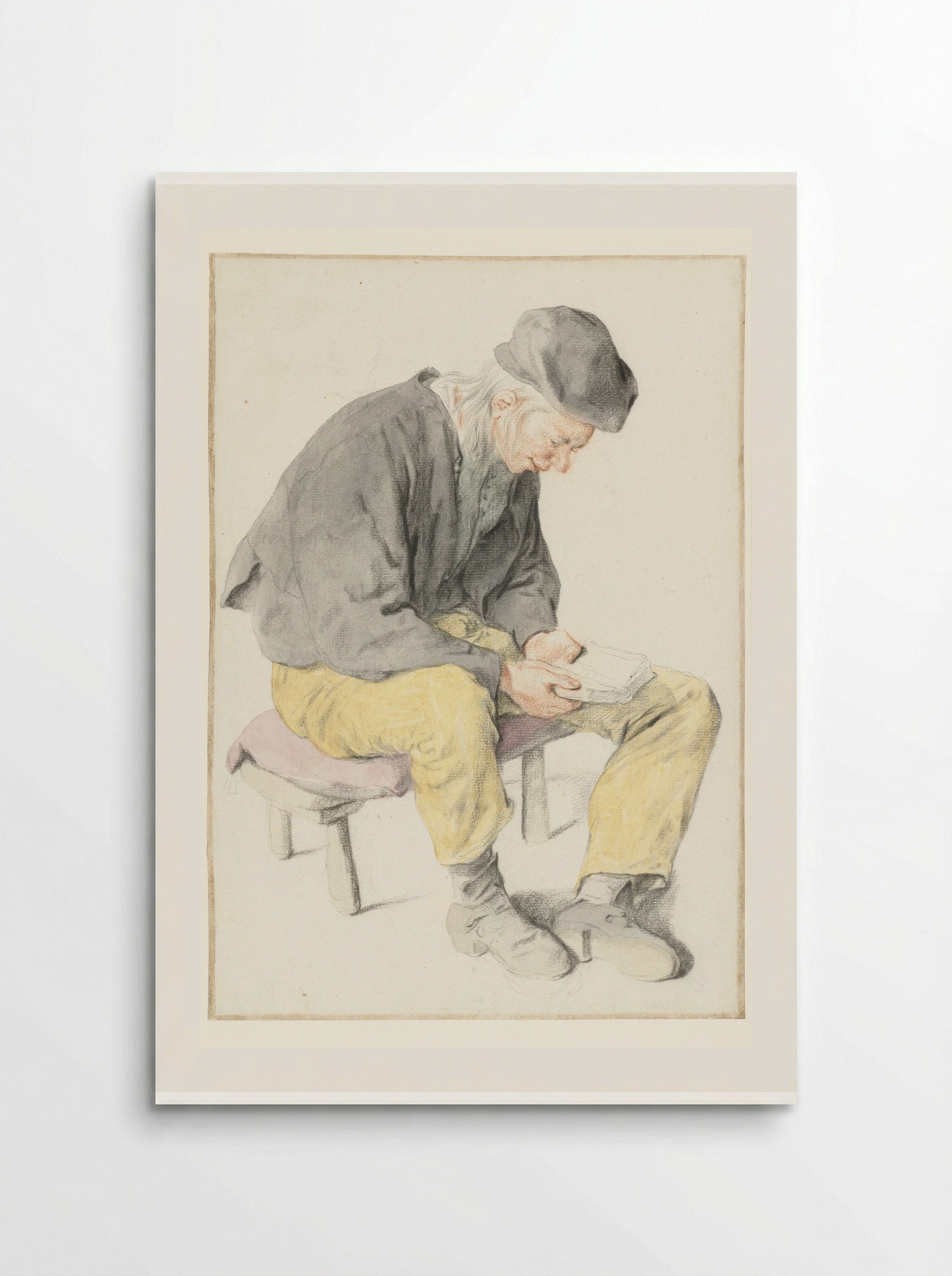 Seated Man Reading, Facing Right - Cornelis Dusart - Poster