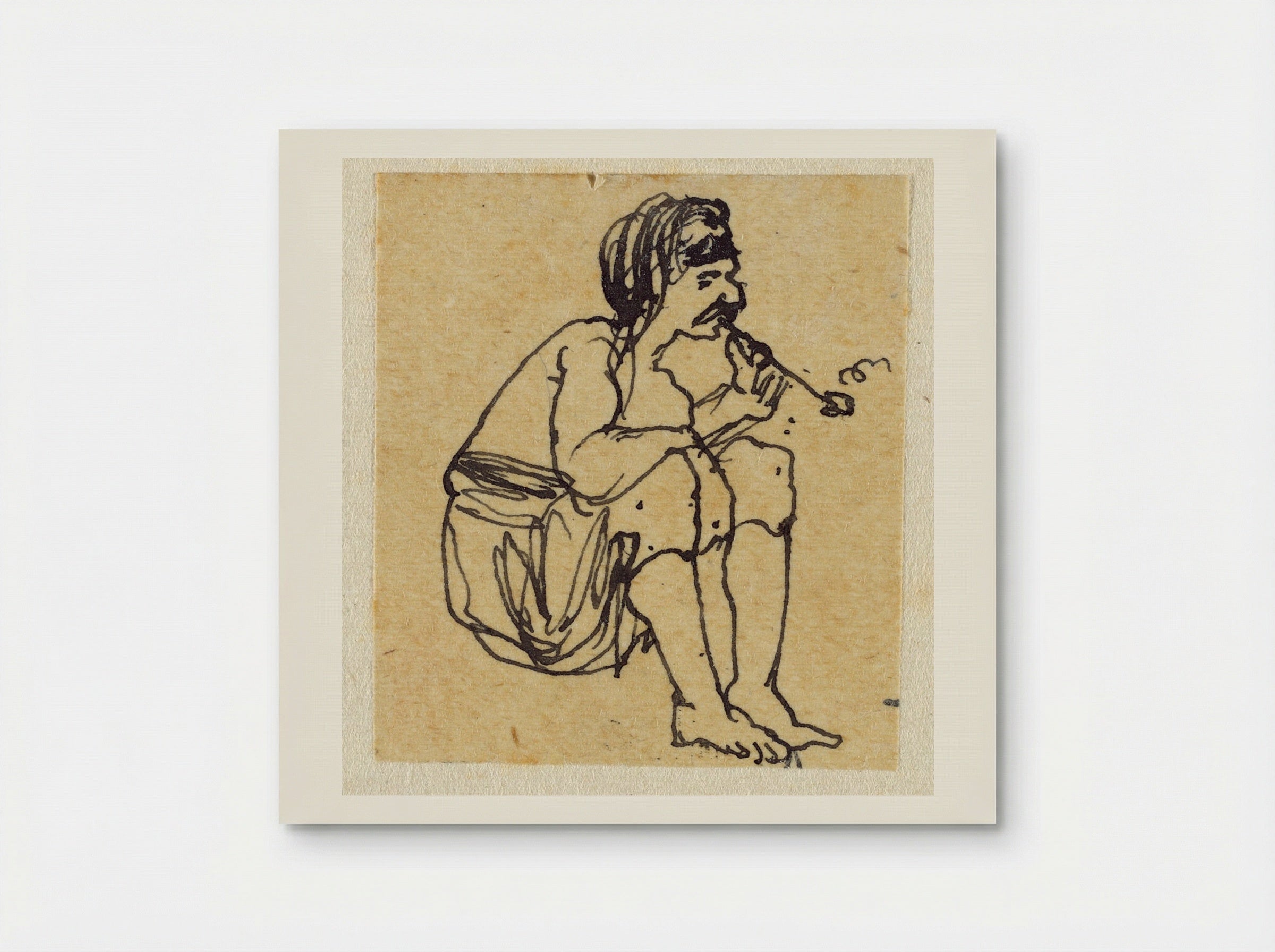 Seated Man Smoking a Pipe - Rodolphe Bresdin - Poster