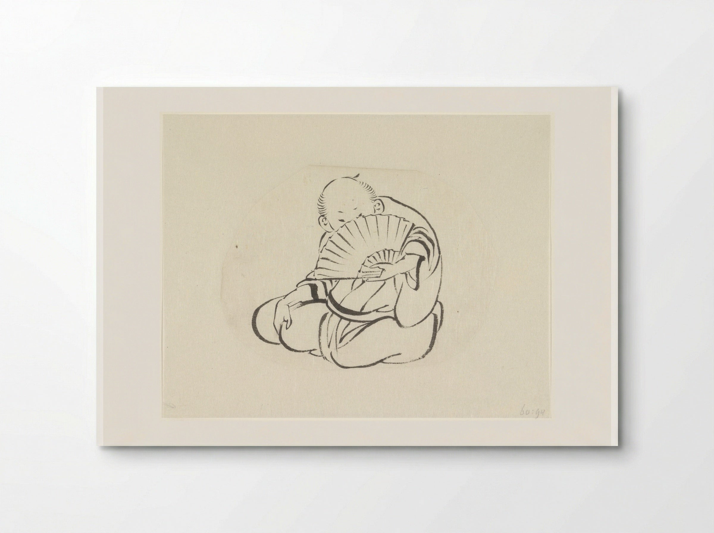 Seated Man with a Fan - Totoya Hokkei - Poster