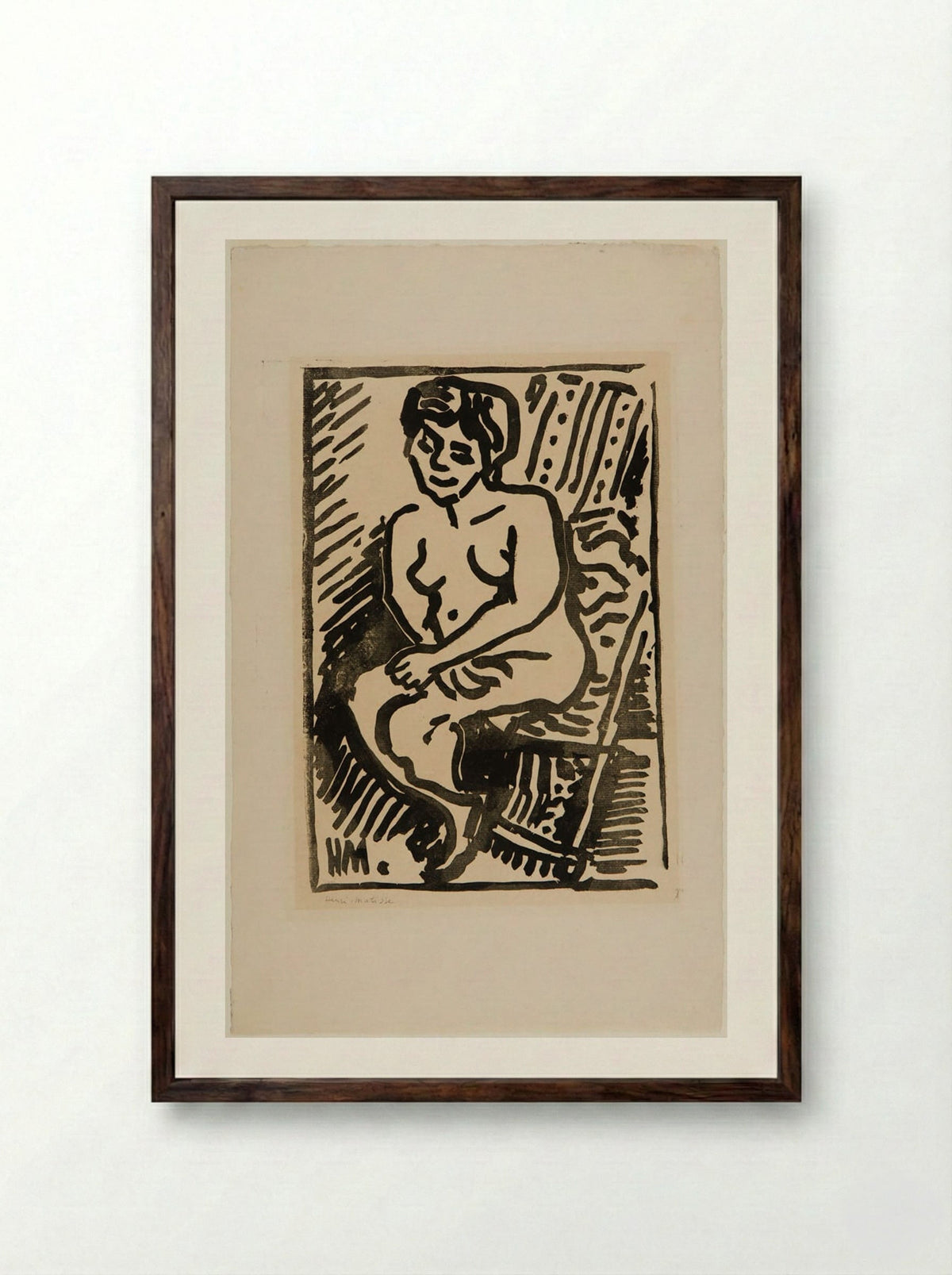 Seated Nude - Henri Matisse - Framed Print Dark Wood