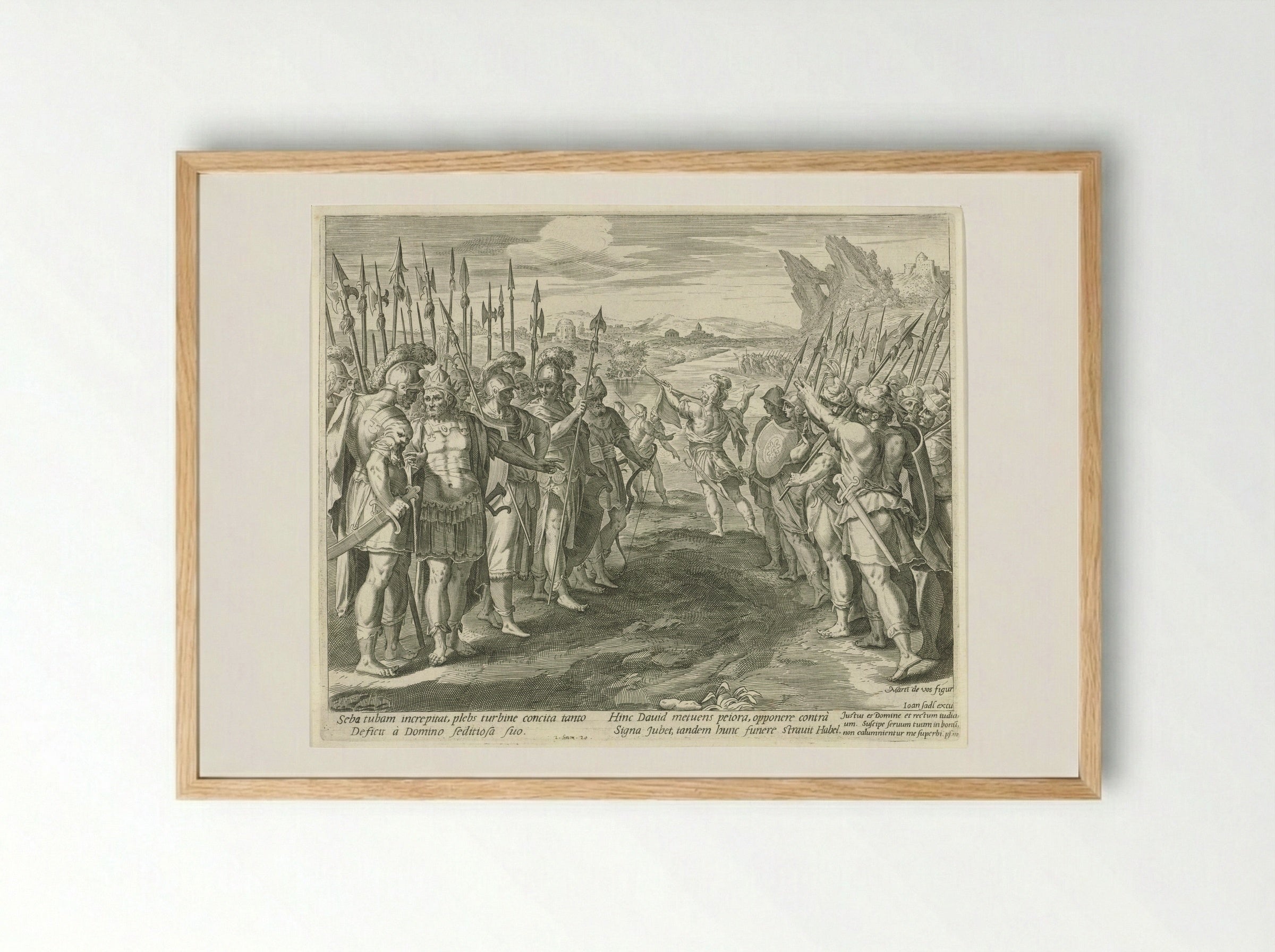 Seba Rebels Against King David - Aegidius Sadeler (II) - Framed Print Wood