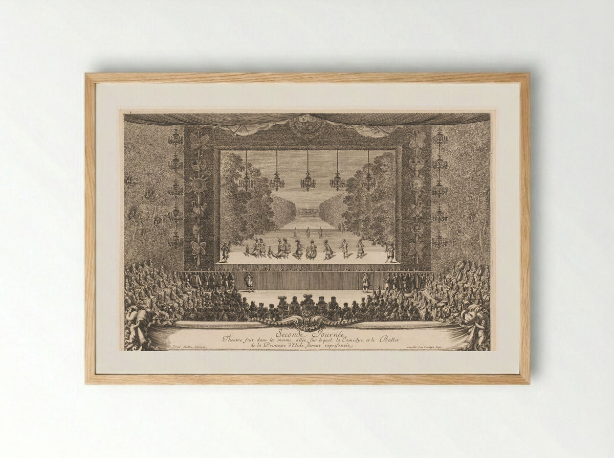 Seconde Journée: Theatre fait dans la mesme allée - Jean Lepautre - Framed Print Wood