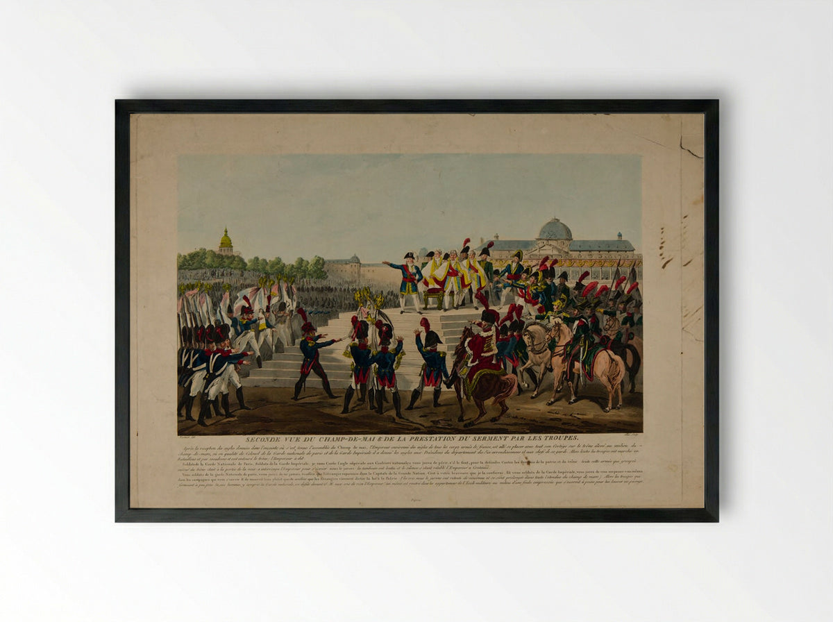 Seconde Vue du Champ-de-Mai et de la Prestation du Serment par les Troupes - Pierre Michel Alix - Framed Print Black