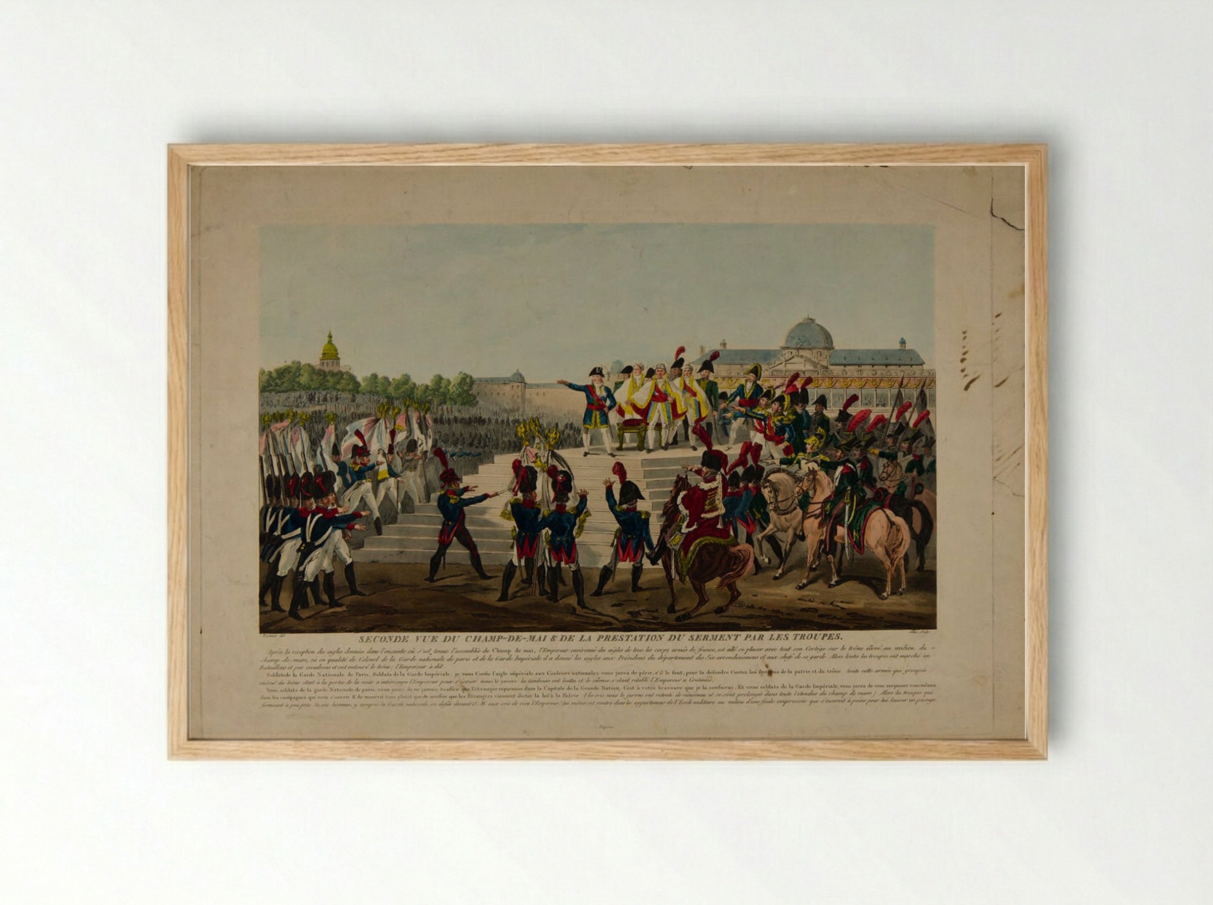 Seconde Vue du Champ-de-Mai et de la Prestation du Serment par les Troupes - Pierre Michel Alix - Framed Print Wood