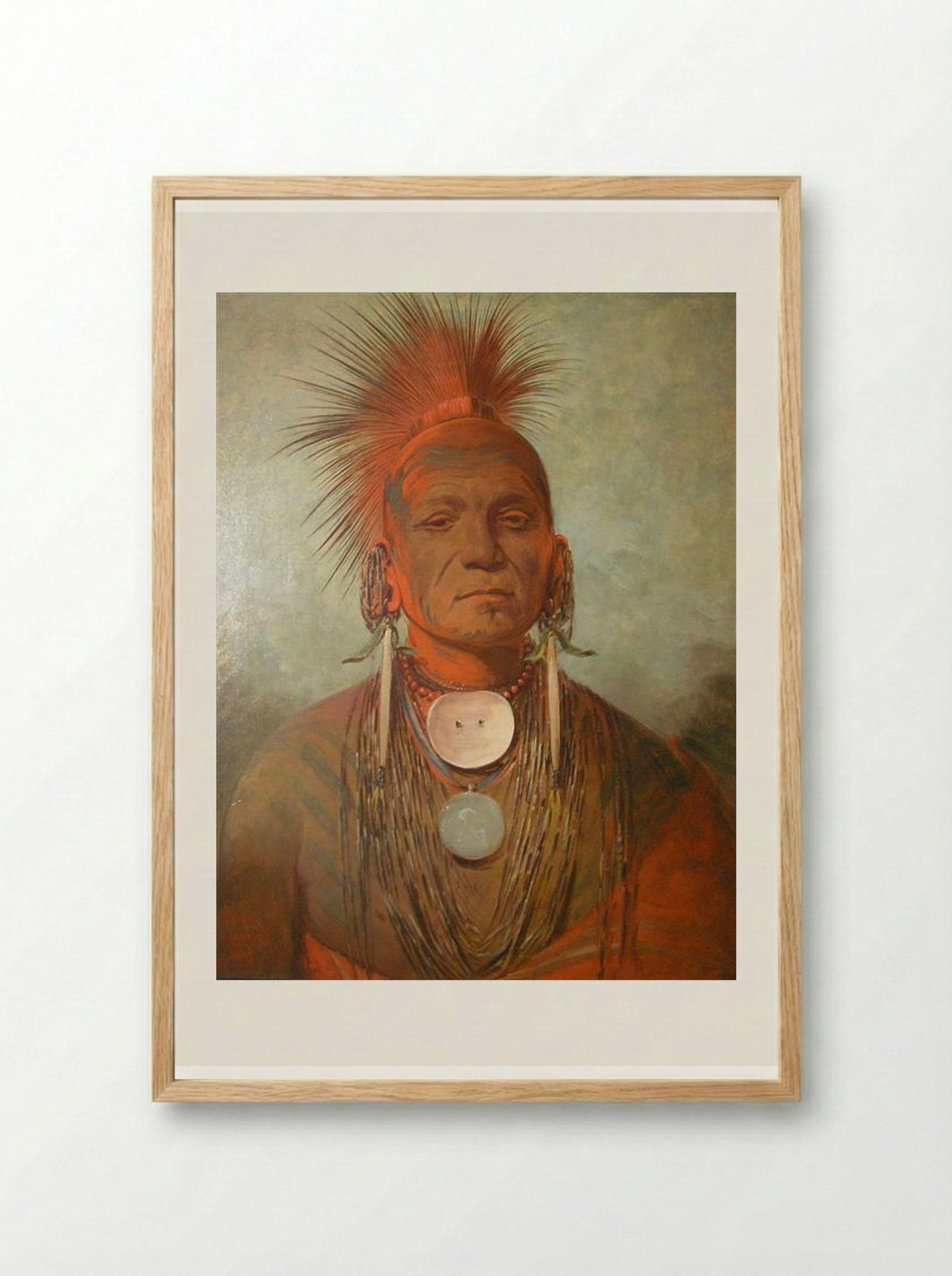 See-non-ty-a, an Iowa Medicine Man - George Catlin - Framed Print Wood