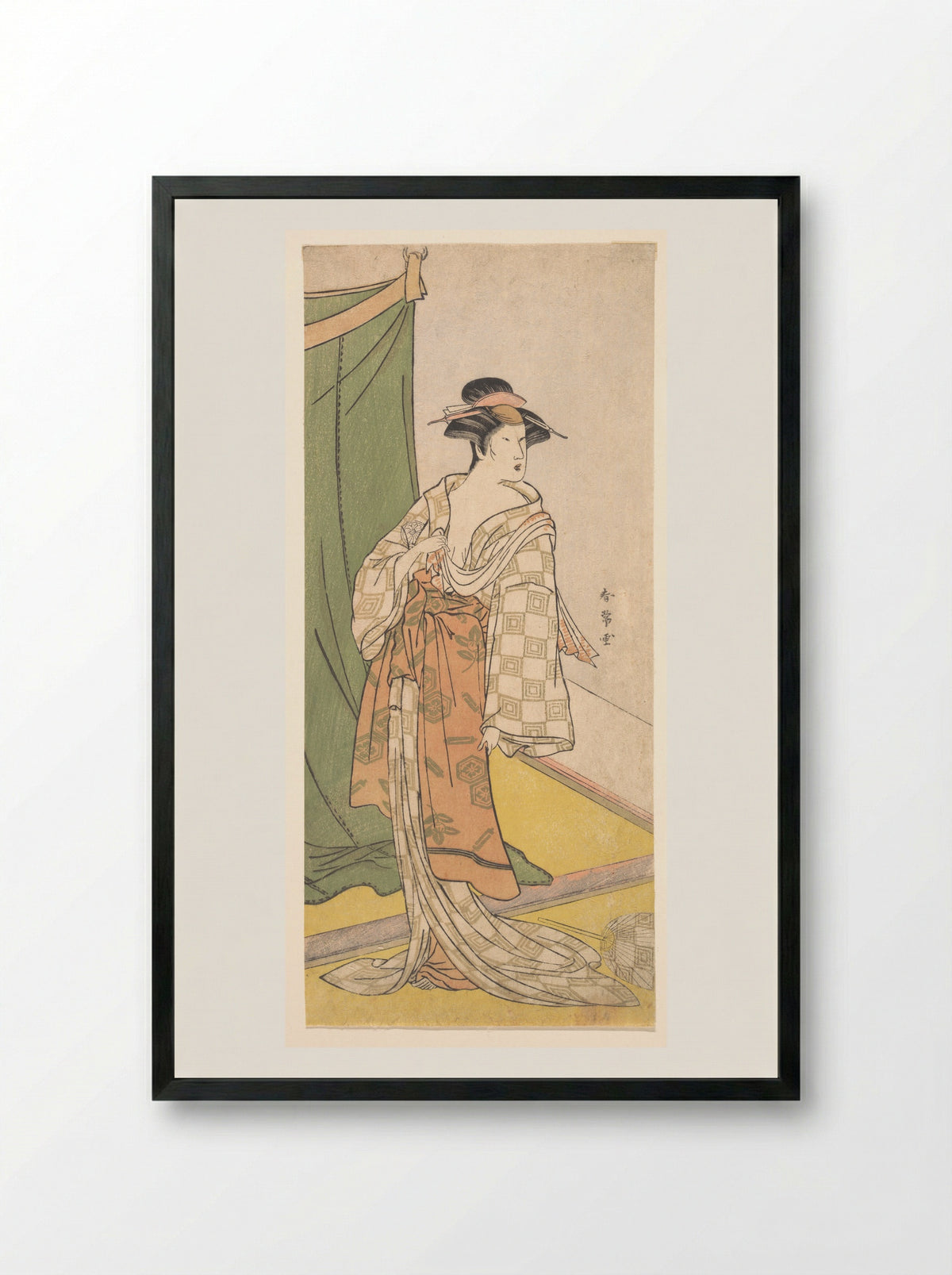 Segawa Kikunojo III - Katsukawa Shunjō - Framed Print Black