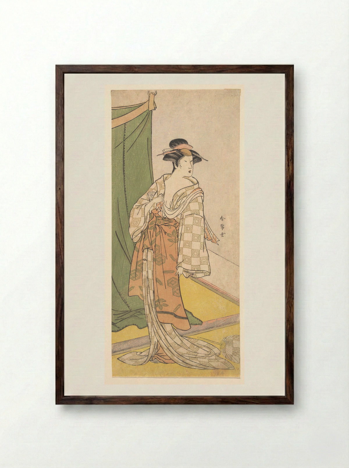 Segawa Kikunojo III - Katsukawa Shunjō - Framed Print Dark Wood