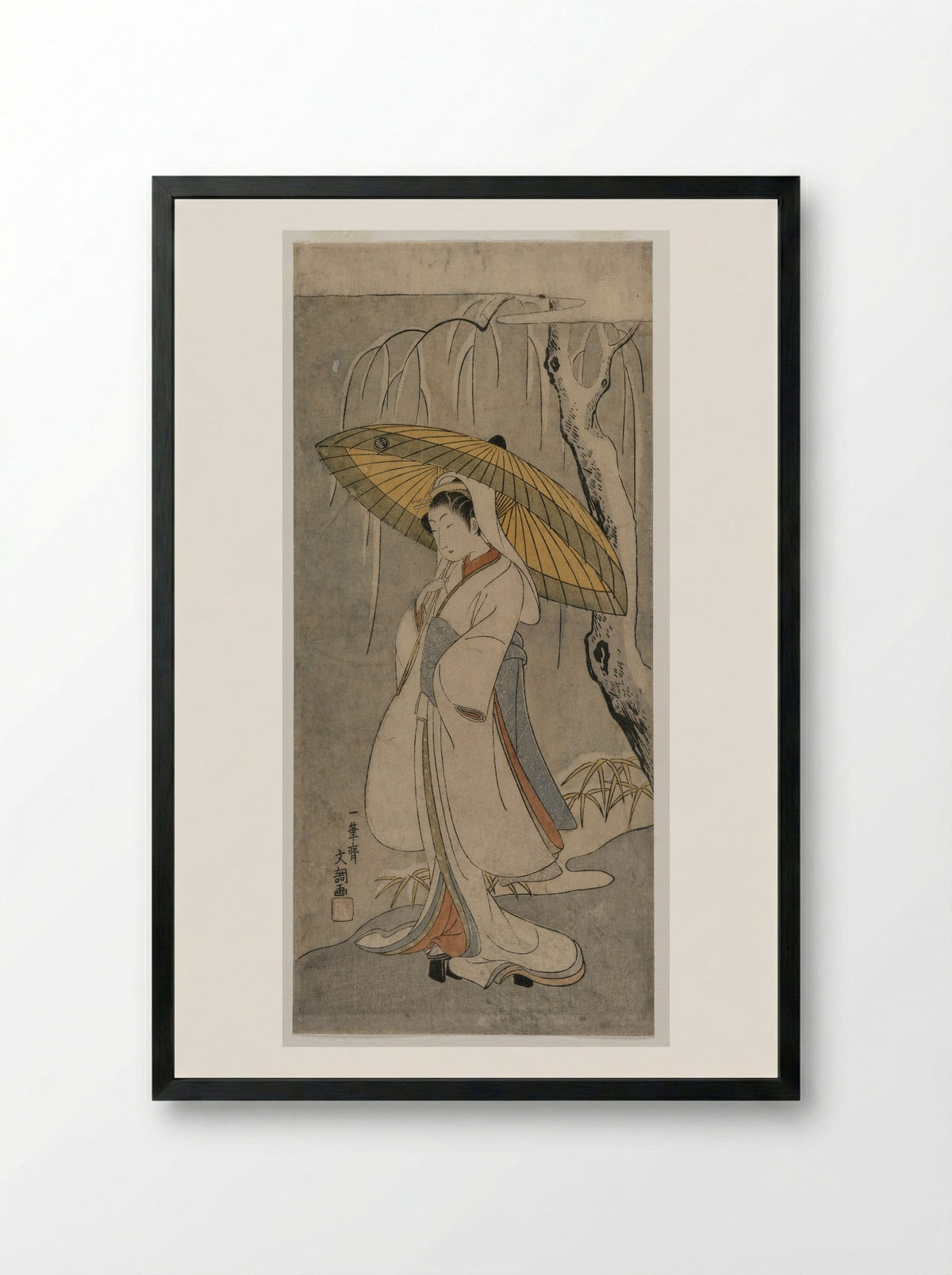 Segawa Kikunojo II - Ippitsusai Bunchō - Framed Print Black