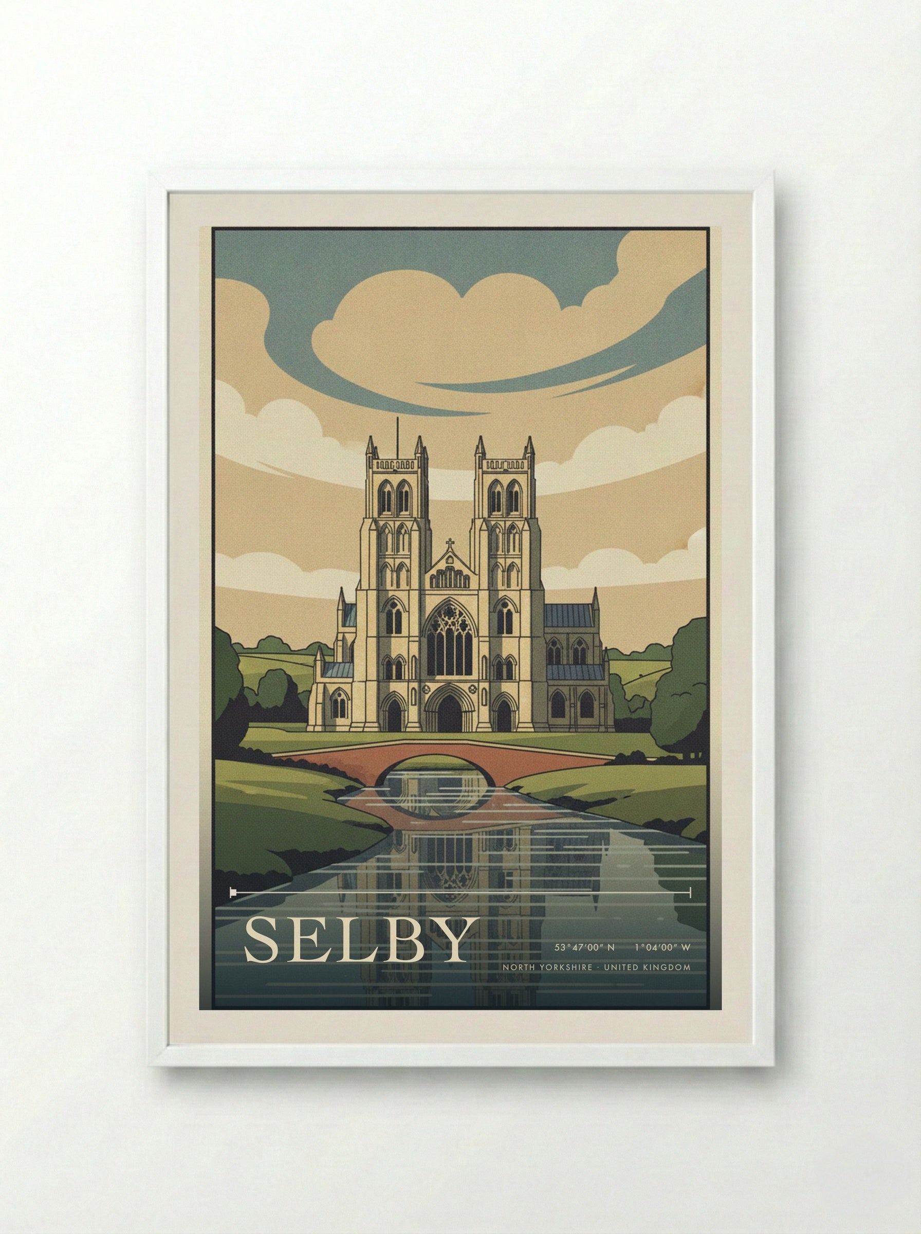 Selby North Yorkshire United Kingdom Travel Poster - Framed Print White