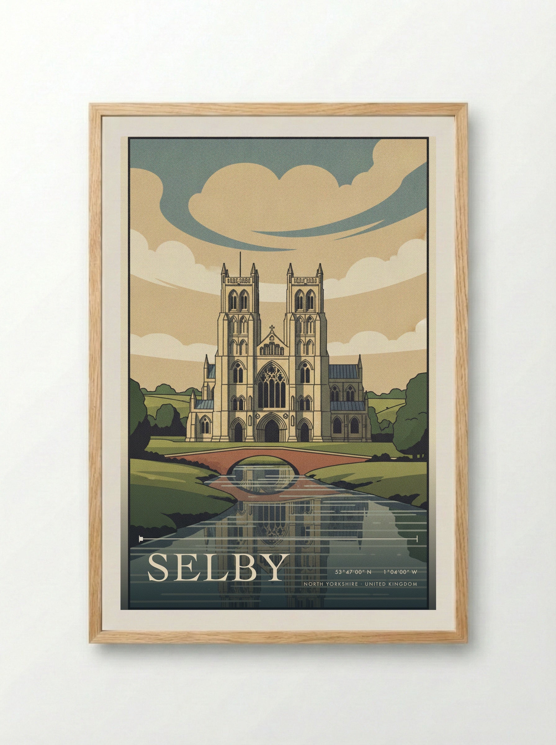 Selby North Yorkshire United Kingdom Travel Poster - Framed Print Wood