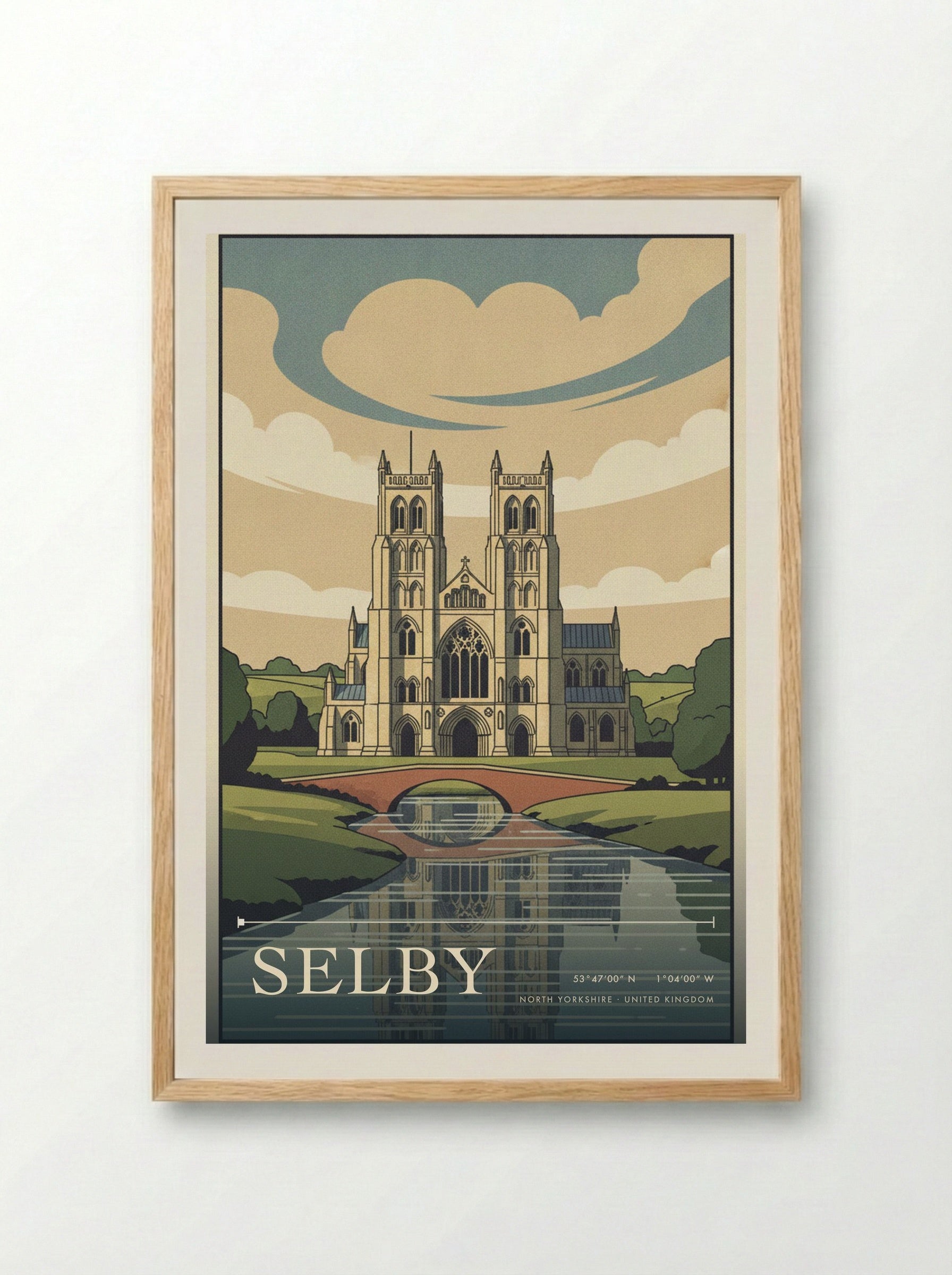Selby North Yorkshire United Kingdom Travel Poster - Framed Print Wood