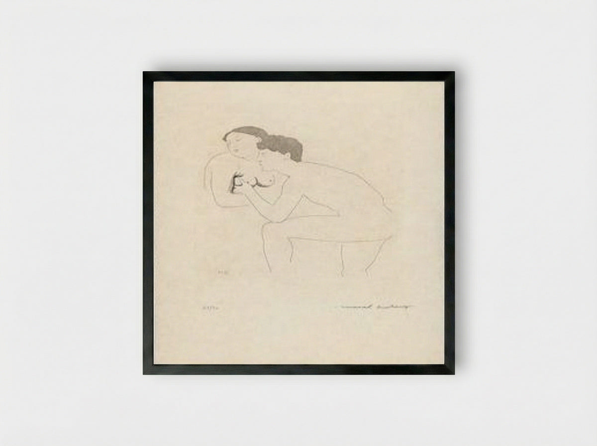 Selected Details after Ingres II - Marcel Duchamp - Framed Print Black