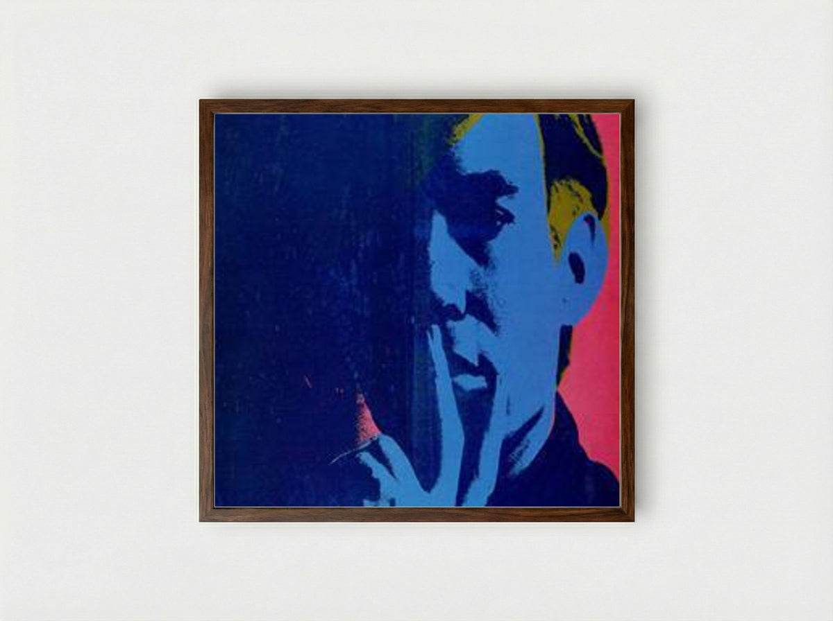 Self-Portrait (1966) - Andy Warhol - Framed Print Dark Wood