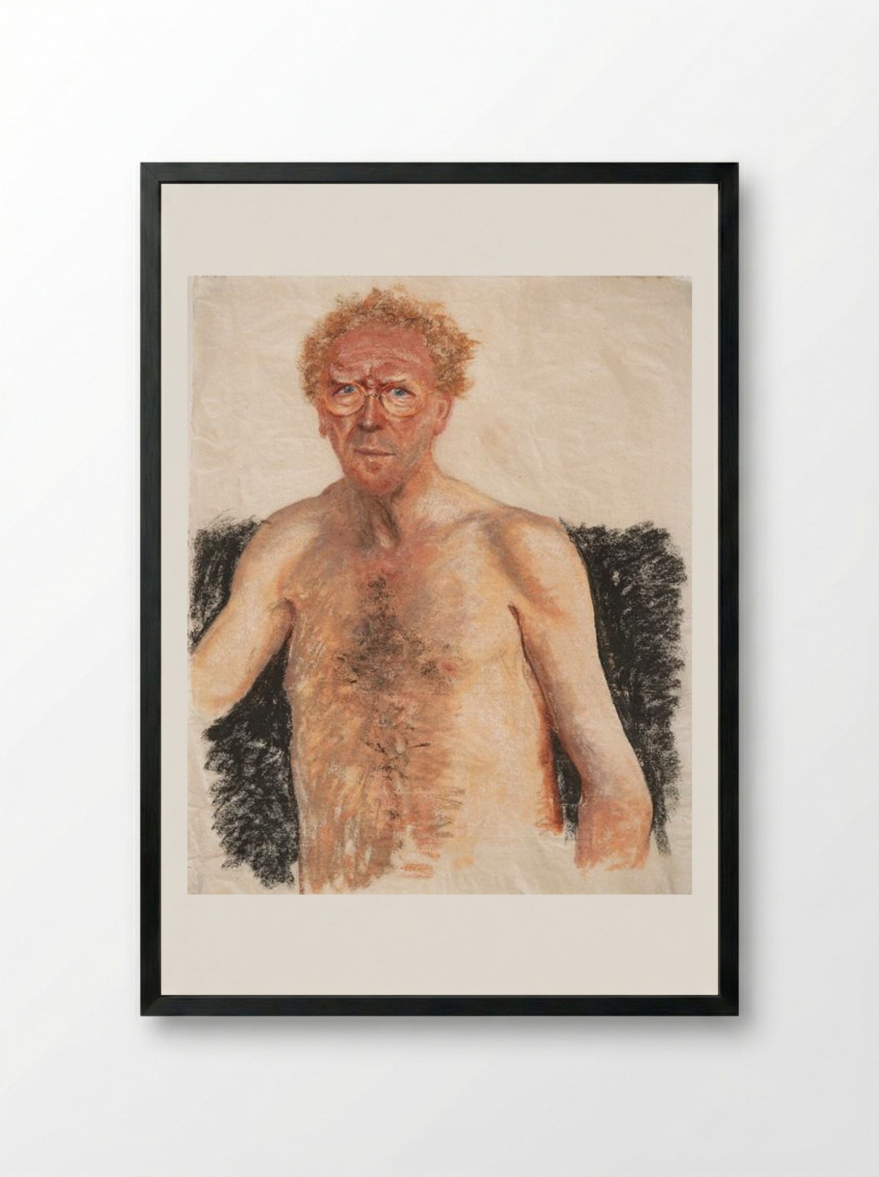 Self-Portrait Nude Torso - Avigdor Arikha - Framed Print Black