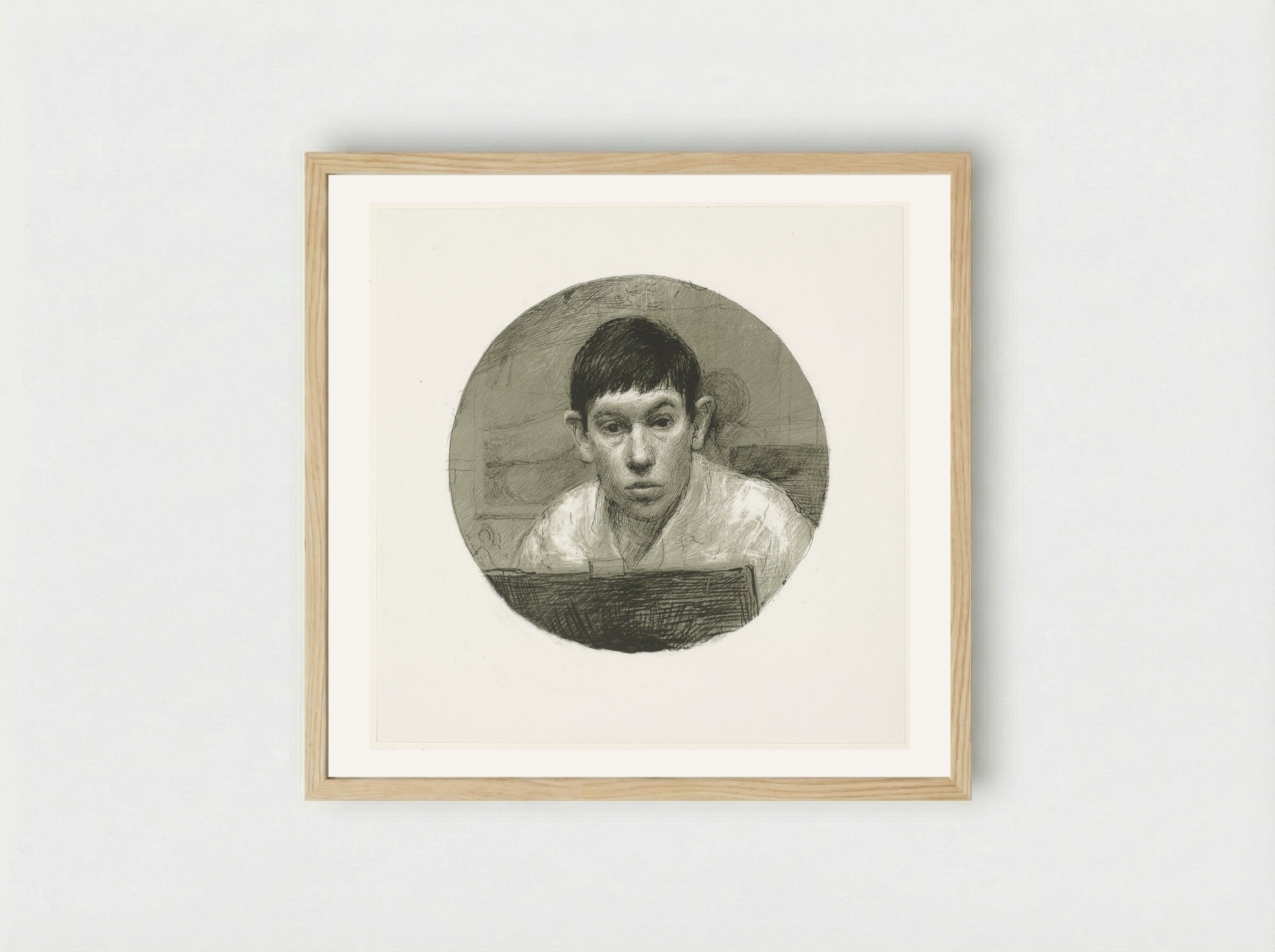Self-Portrait (Rota Print) - Aat Veldhoen - Framed Print Wood