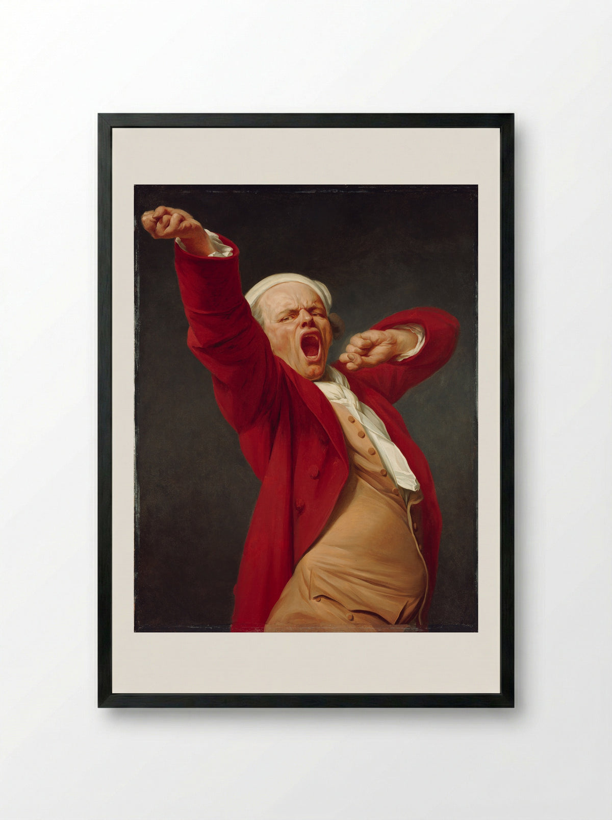 Self-Portrait, Yawning - Joseph Ducreux - Framed Print Black
