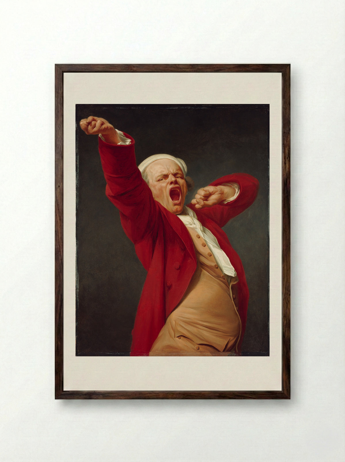 Self-Portrait, Yawning - Joseph Ducreux - Framed Print Dark Wood
