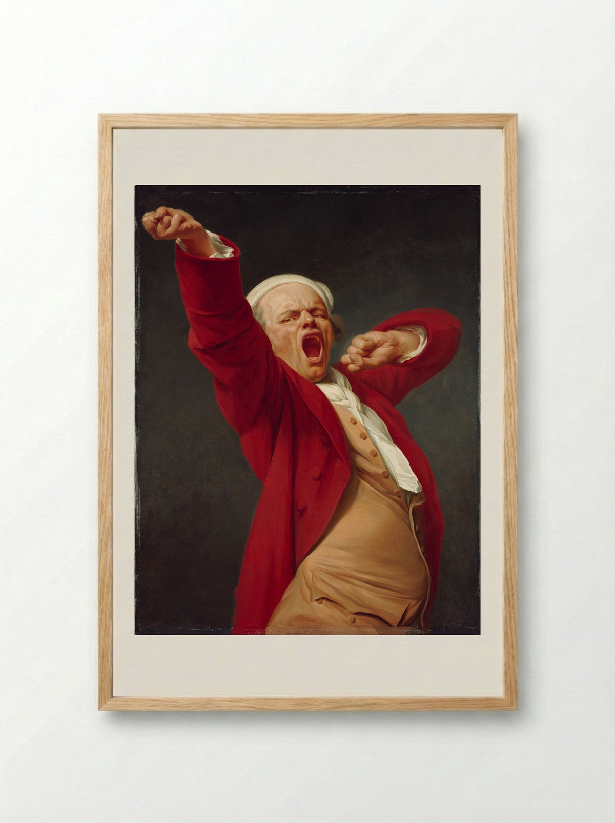 Self-Portrait, Yawning - Joseph Ducreux - Framed Print Wood
