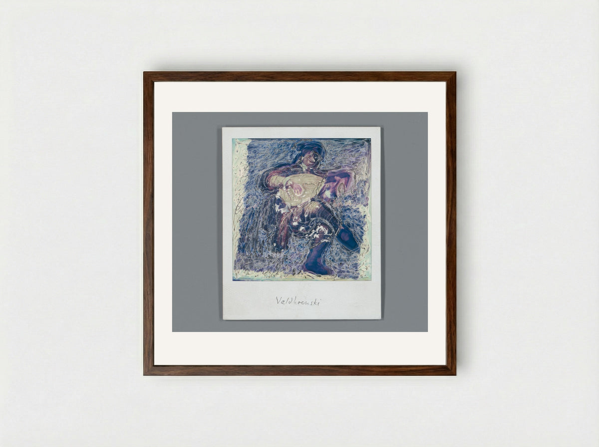 Self-Portrait as a Lute Player - Aat Veldhoen - Framed Print Dark Wood