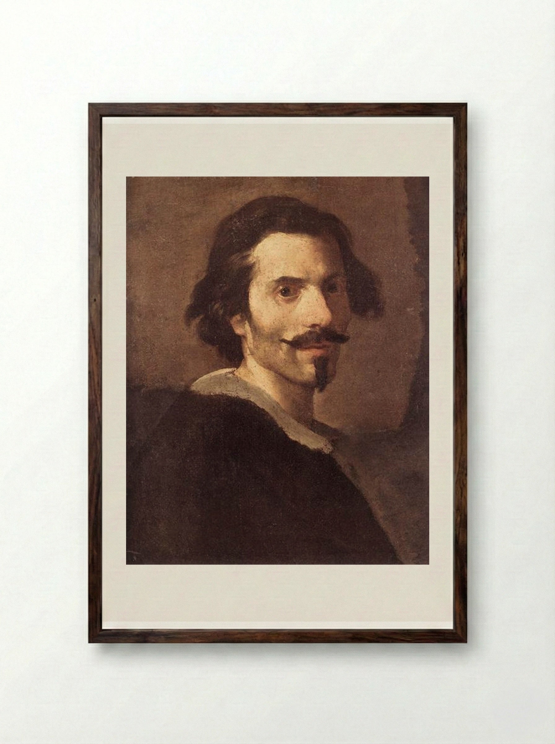 Self-Portrait as a Mature Man - Gian Lorenzo Bernini - Framed Print Dark Wood