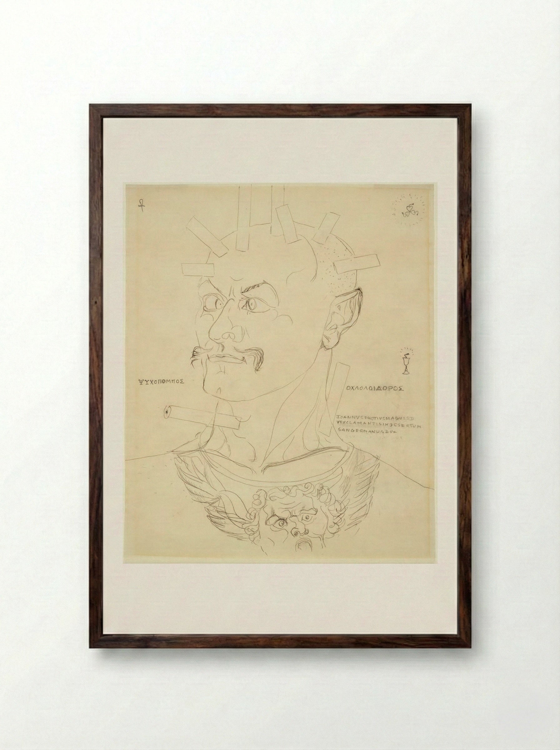 Self-Portrait as a Warrior - John D. Graham - Framed Print Dark Wood