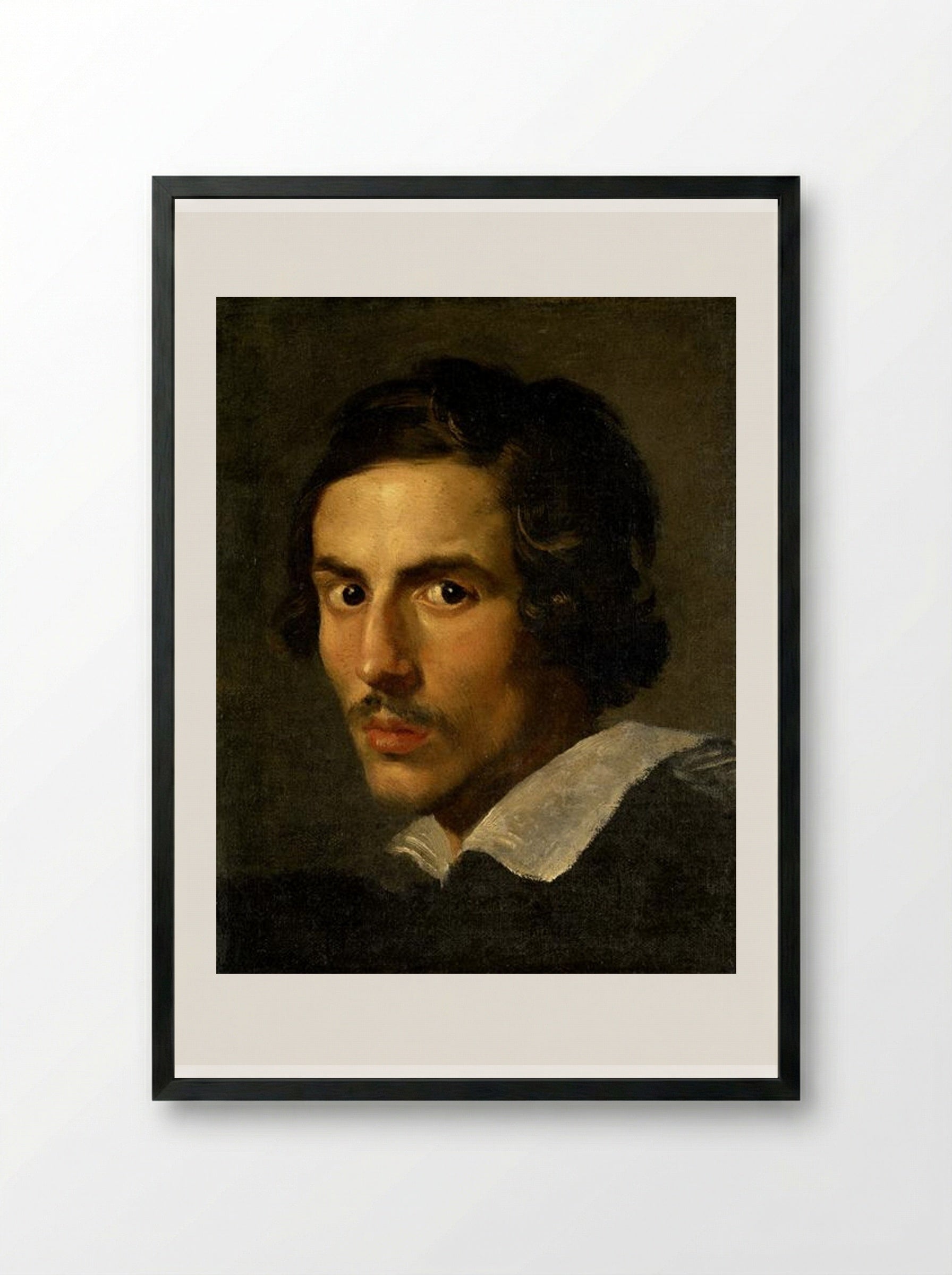 Self Portrait as a Young Man - Gian Lorenzo Bernini - Framed Print Black