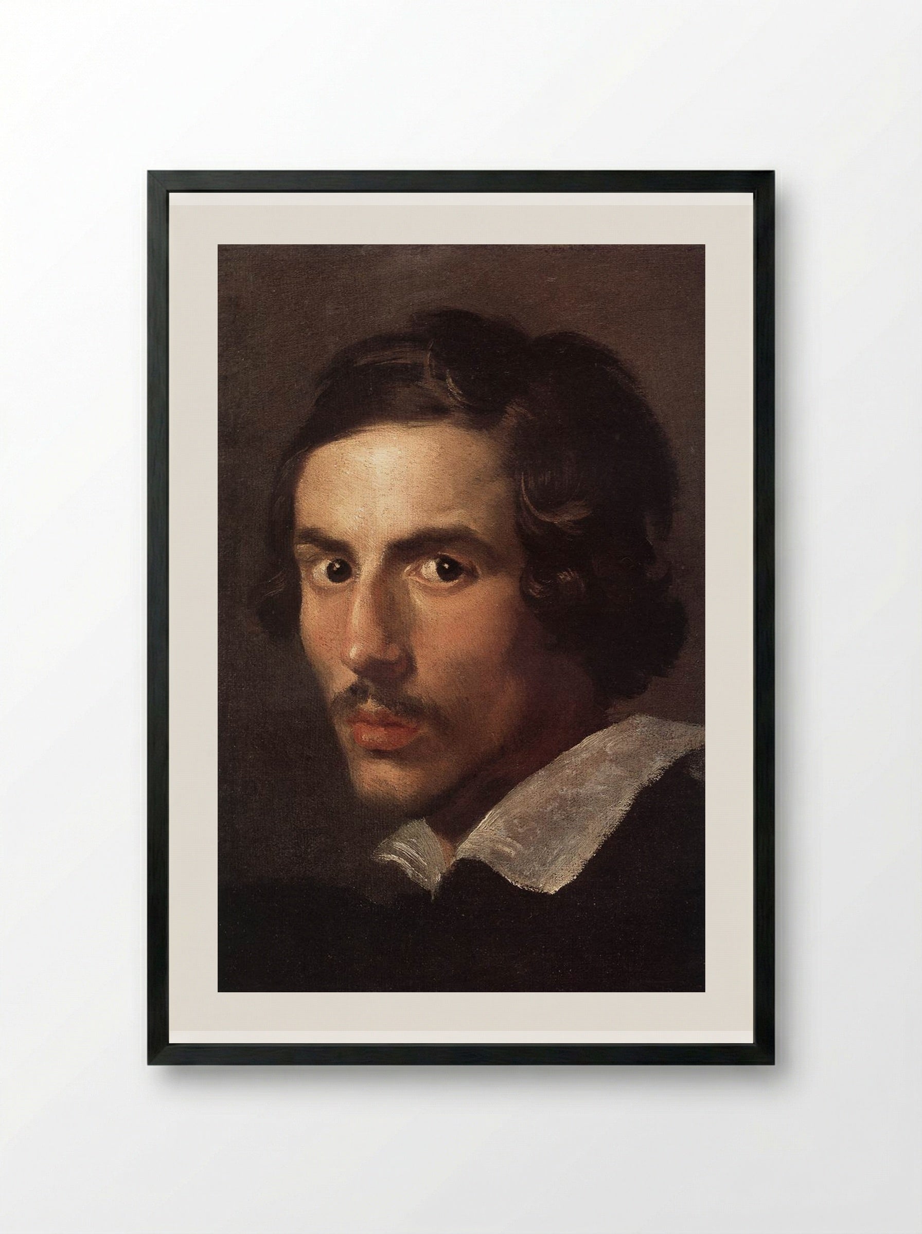 Self-Portrait as a Young Man - Gian Lorenzo Bernini - Framed Print Black