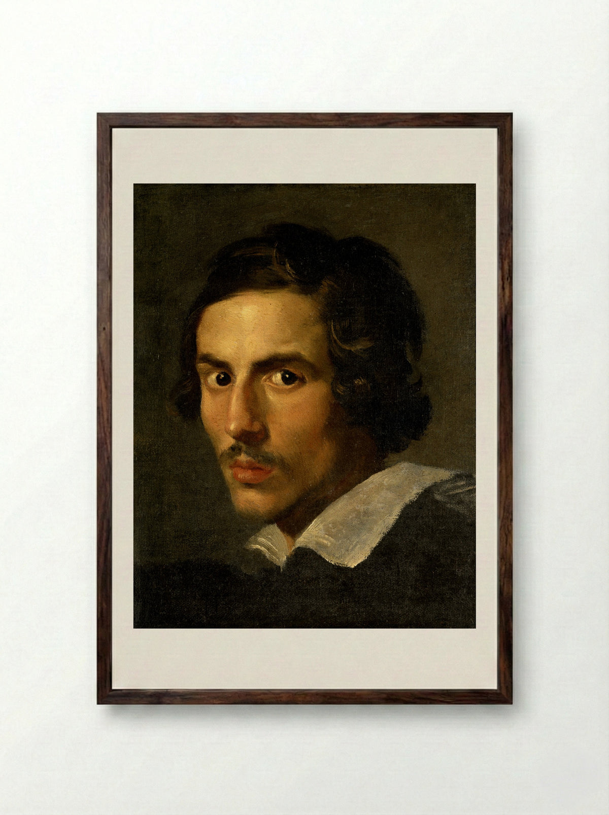 Self-Portrait as a Young Man - Gian Lorenzo Bernini - Framed Print Dark Wood