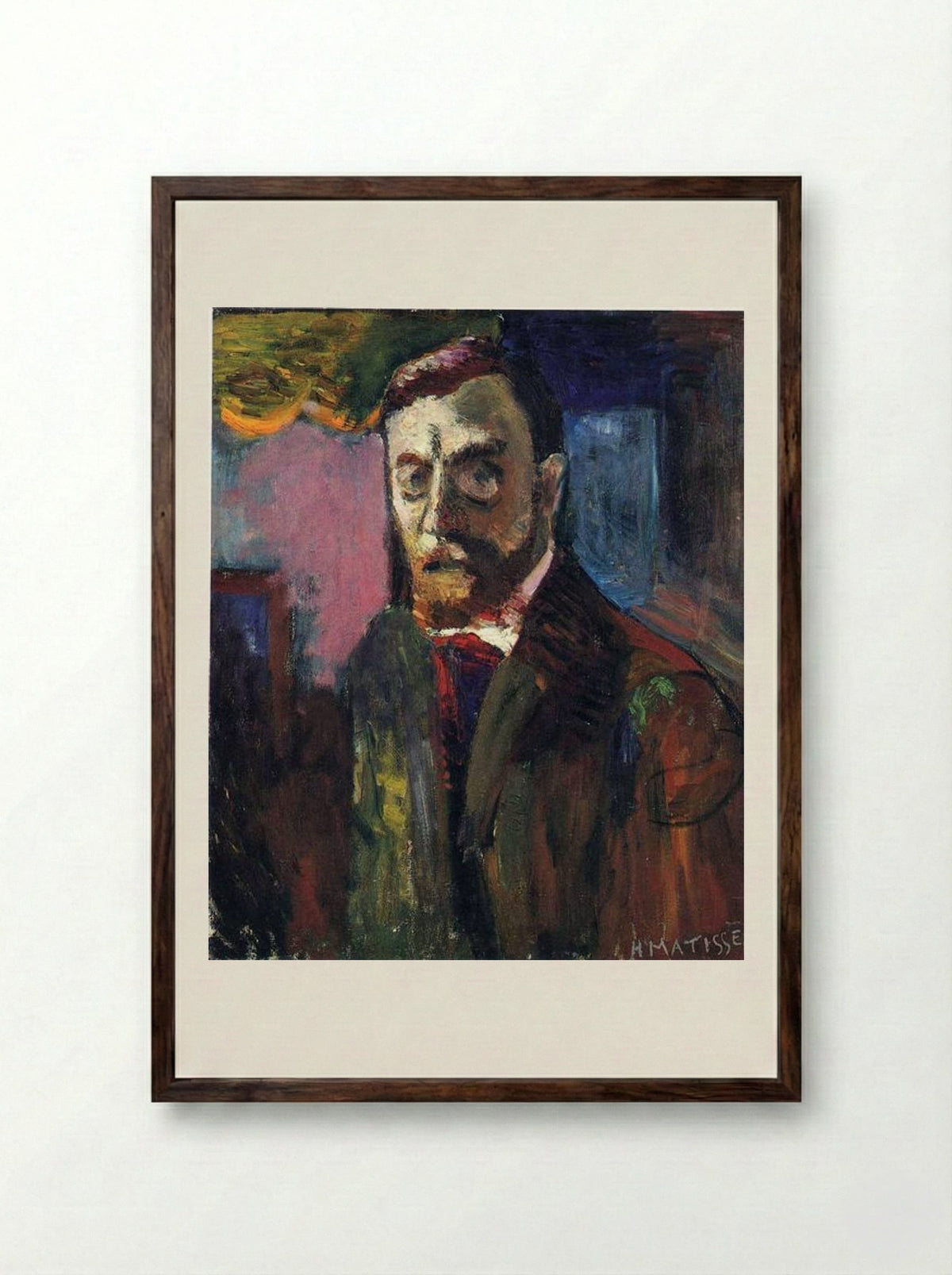 Self-Portrait as an Etcher - Henri Matisse - Framed Print Dark Wood