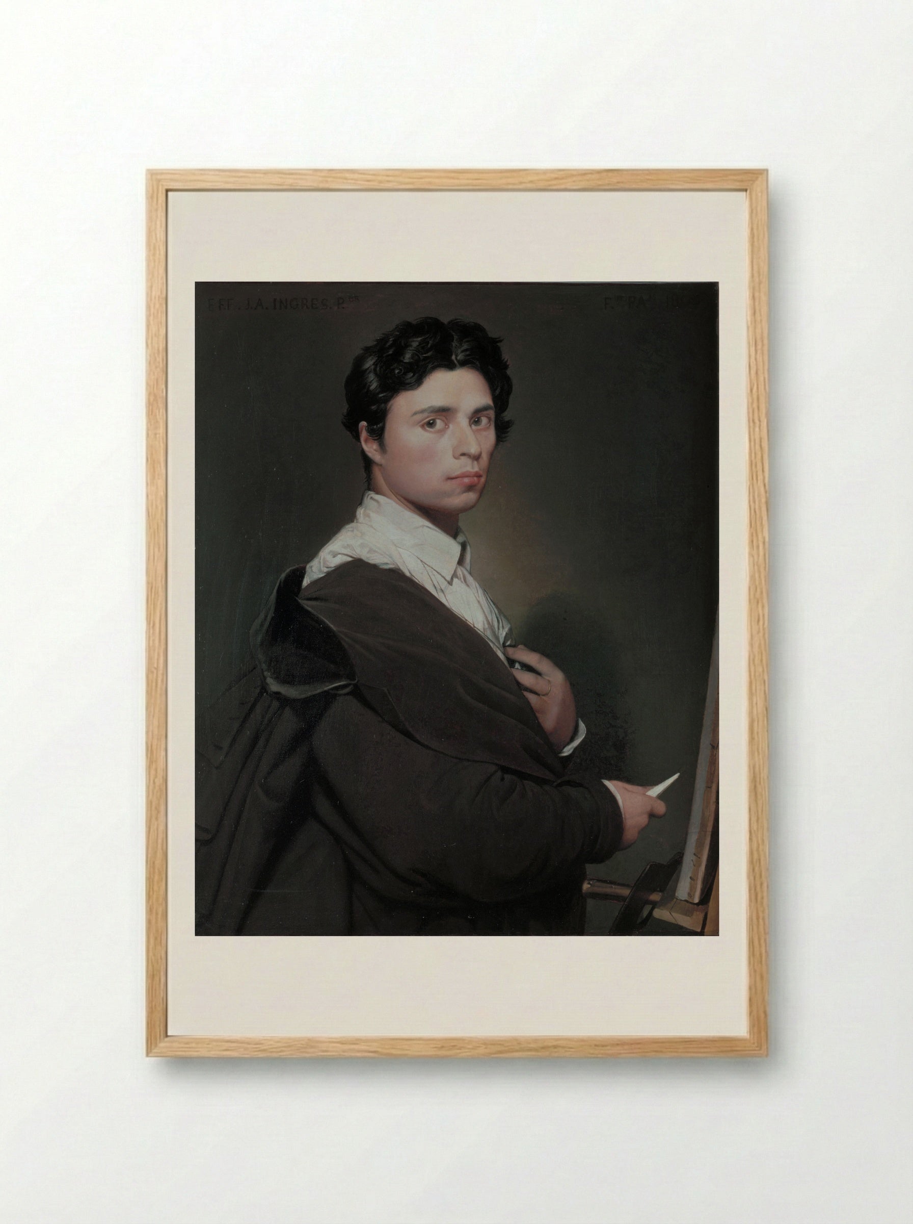 Self-Portrait at the Age of 24 - Jean Auguste Dominique Ingres - Framed Print Wood